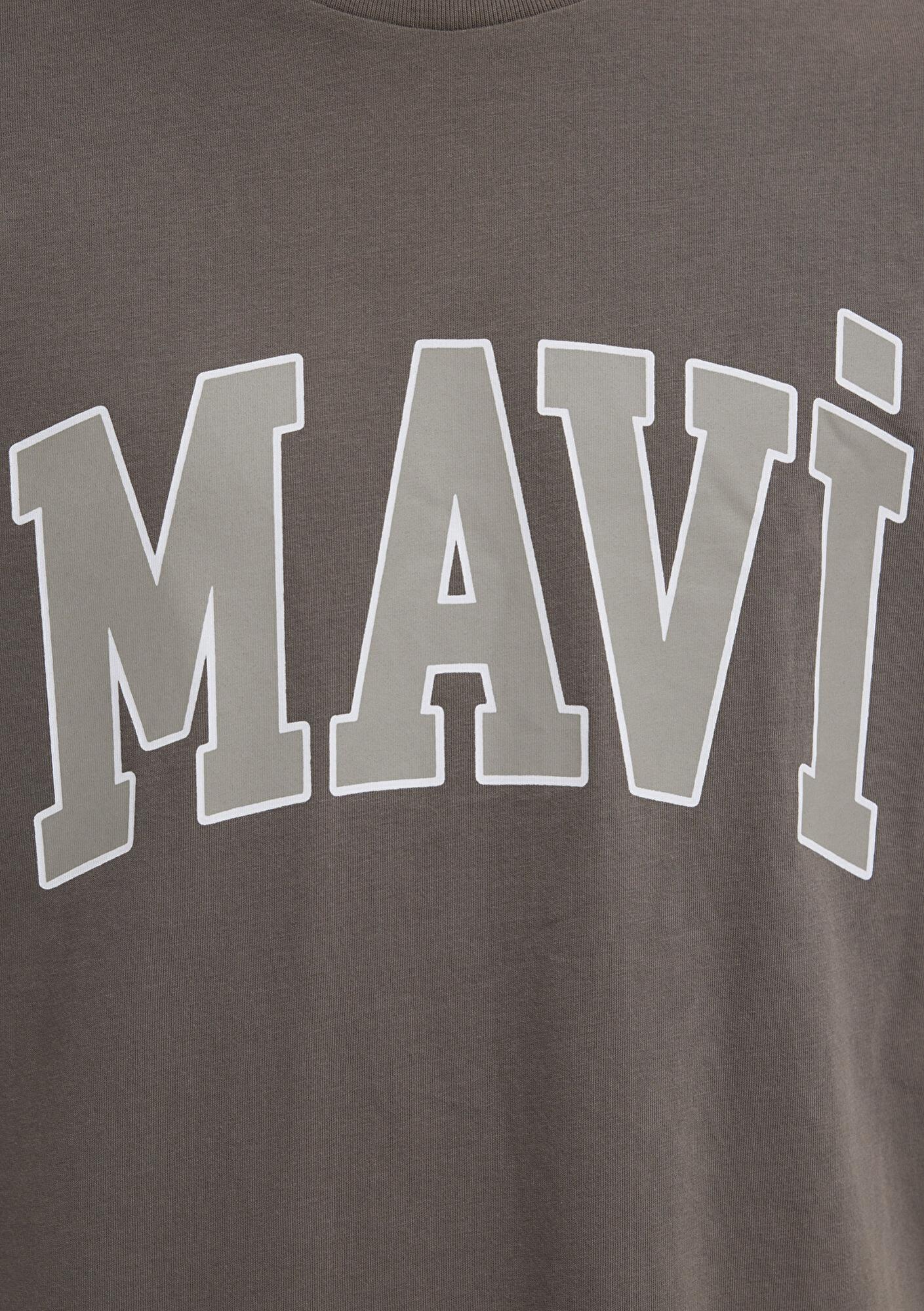 Mavi Mavi Logo Baskılı Kahverengi Tişört Loose Fit / Bol Rahat Kesim 0611711-91601