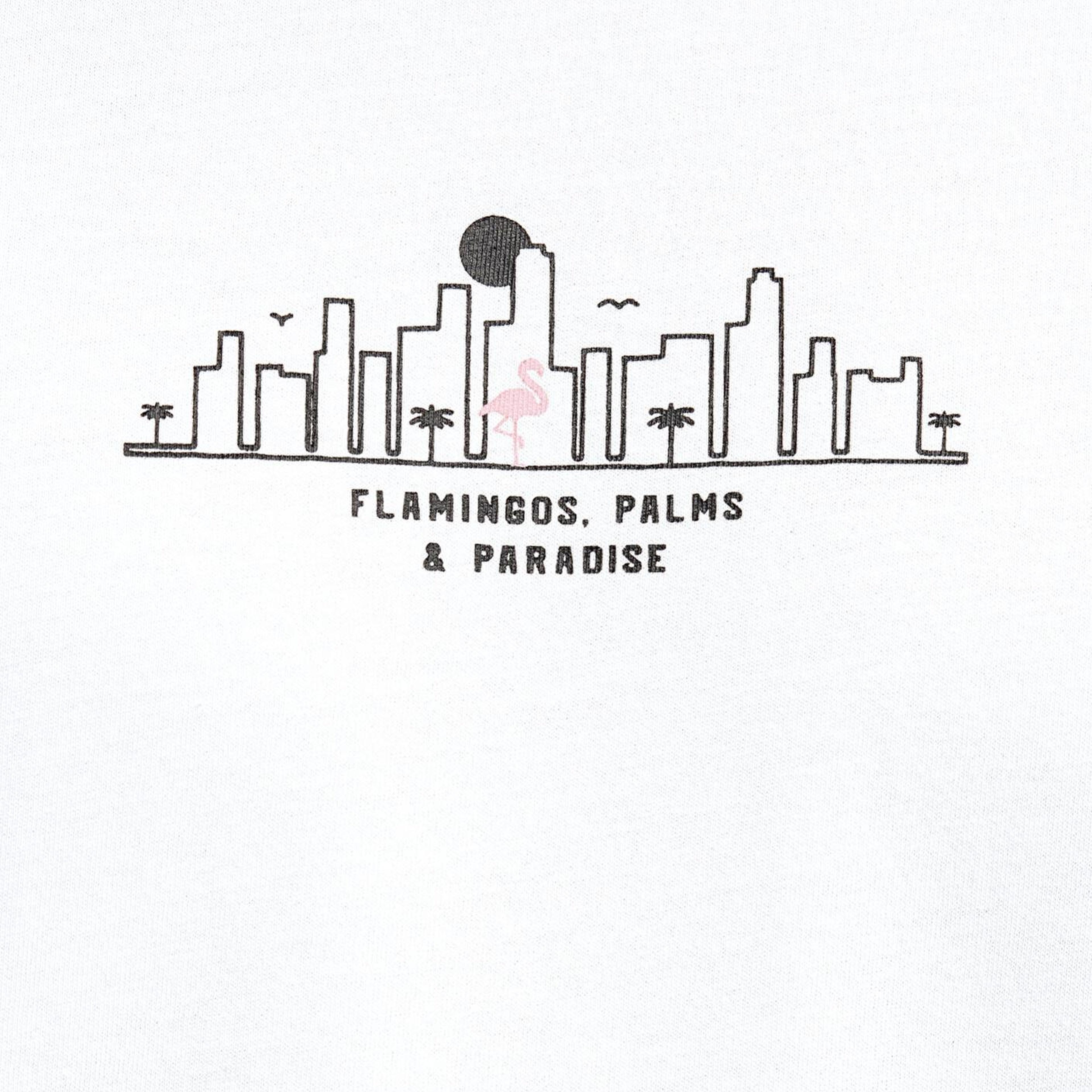 Mavi Miami Baskılı Ekru Tişört Oversize / Geniş Kesim 0613296-70057