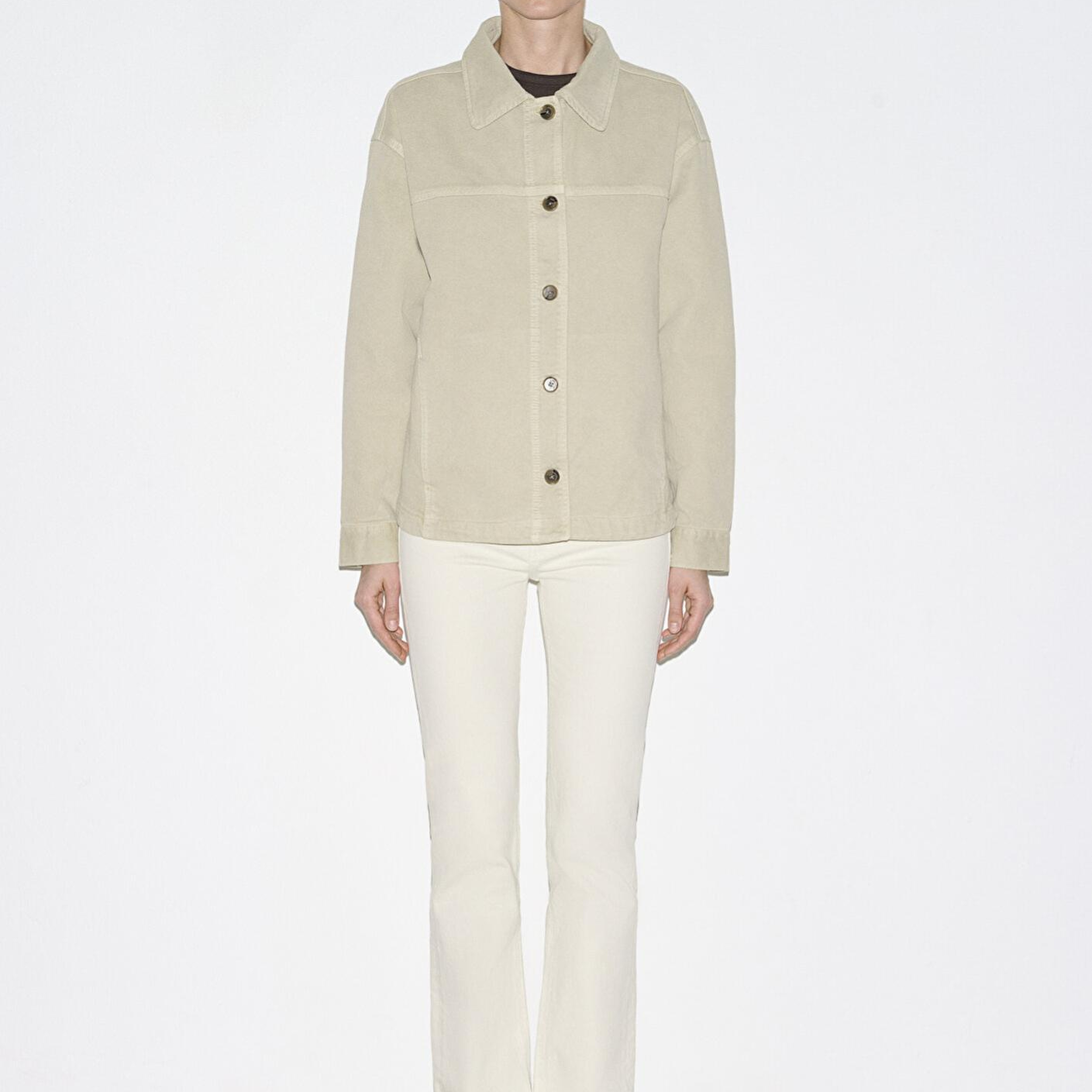 Mavi Cep Detaylı Yeşil Gömlek Oversize / Geniş Kesim 1211424-70153