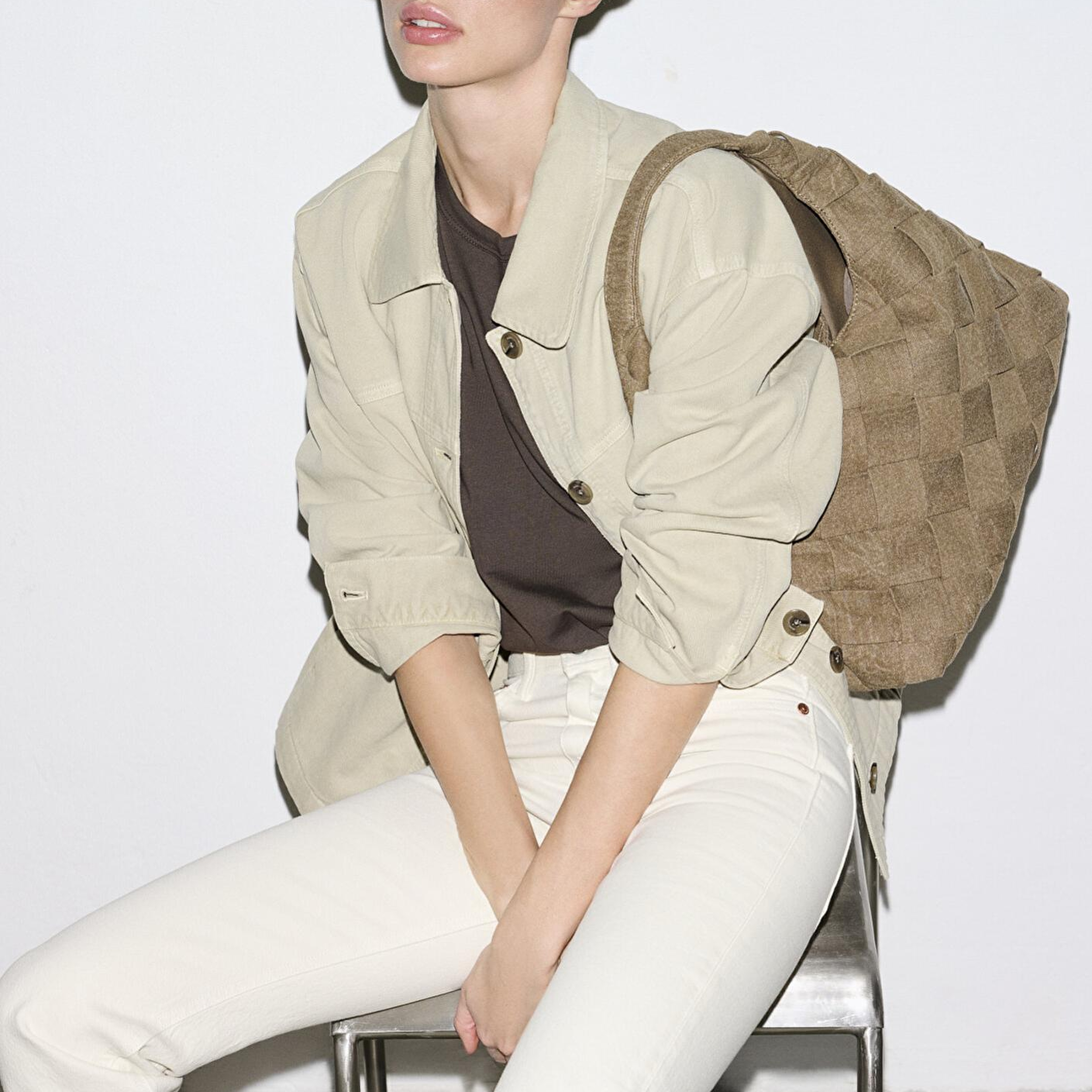 Mavi Cep Detaylı Yeşil Gömlek Oversize / Geniş Kesim 1211424-70153