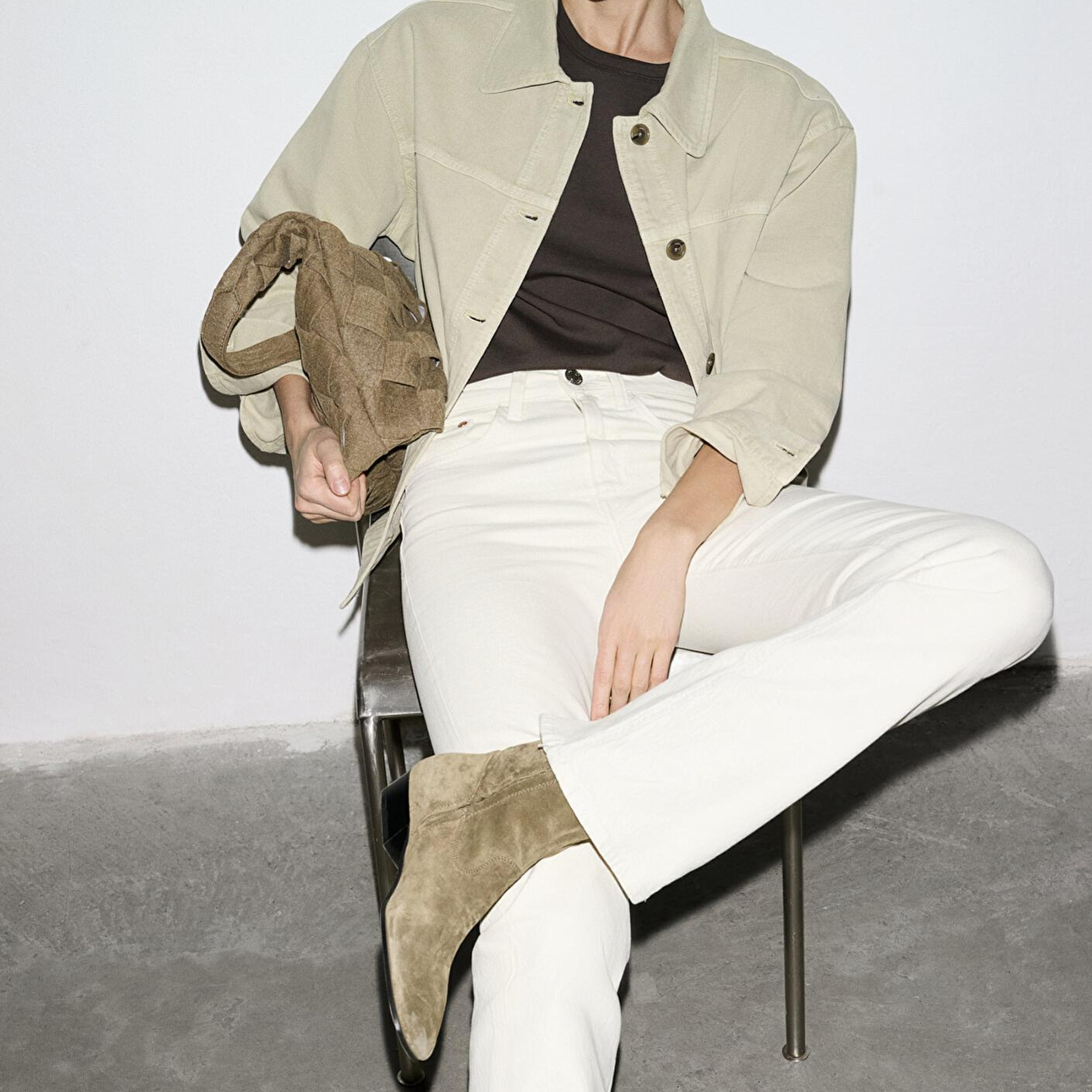 Mavi Cep Detaylı Yeşil Gömlek Oversize / Geniş Kesim 1211424-70153