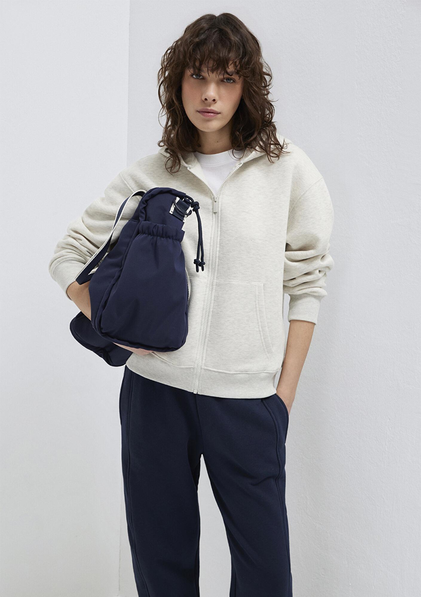 Mavi Mavi Logo Nakış Detaylı Kapüşonlu Bej Sweatshirt 1S10532-85576