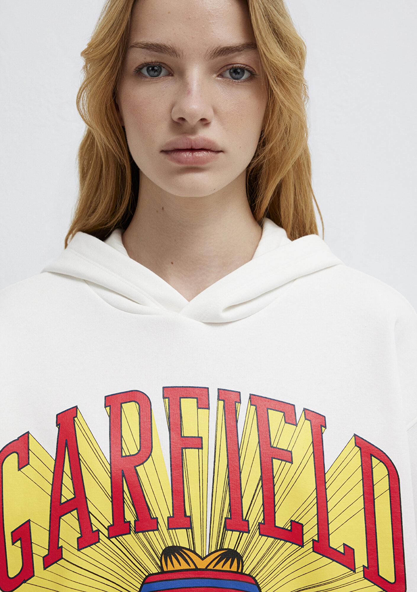 Mavi Garfield Baskılı Ekru Sweatshirt 1S10530-80194