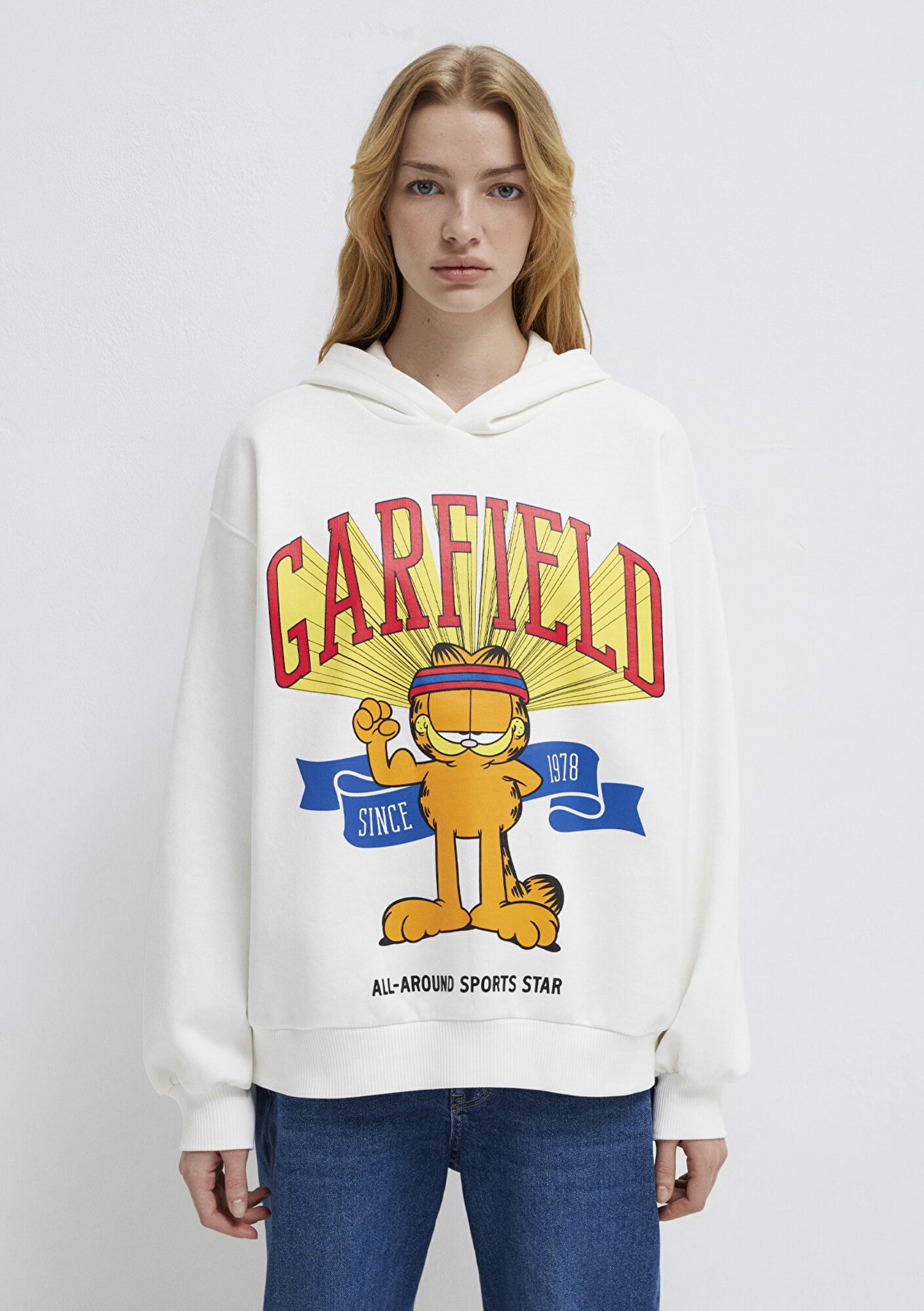 Mavi Garfield Baskılı Ekru Sweatshirt 1S10530-80194