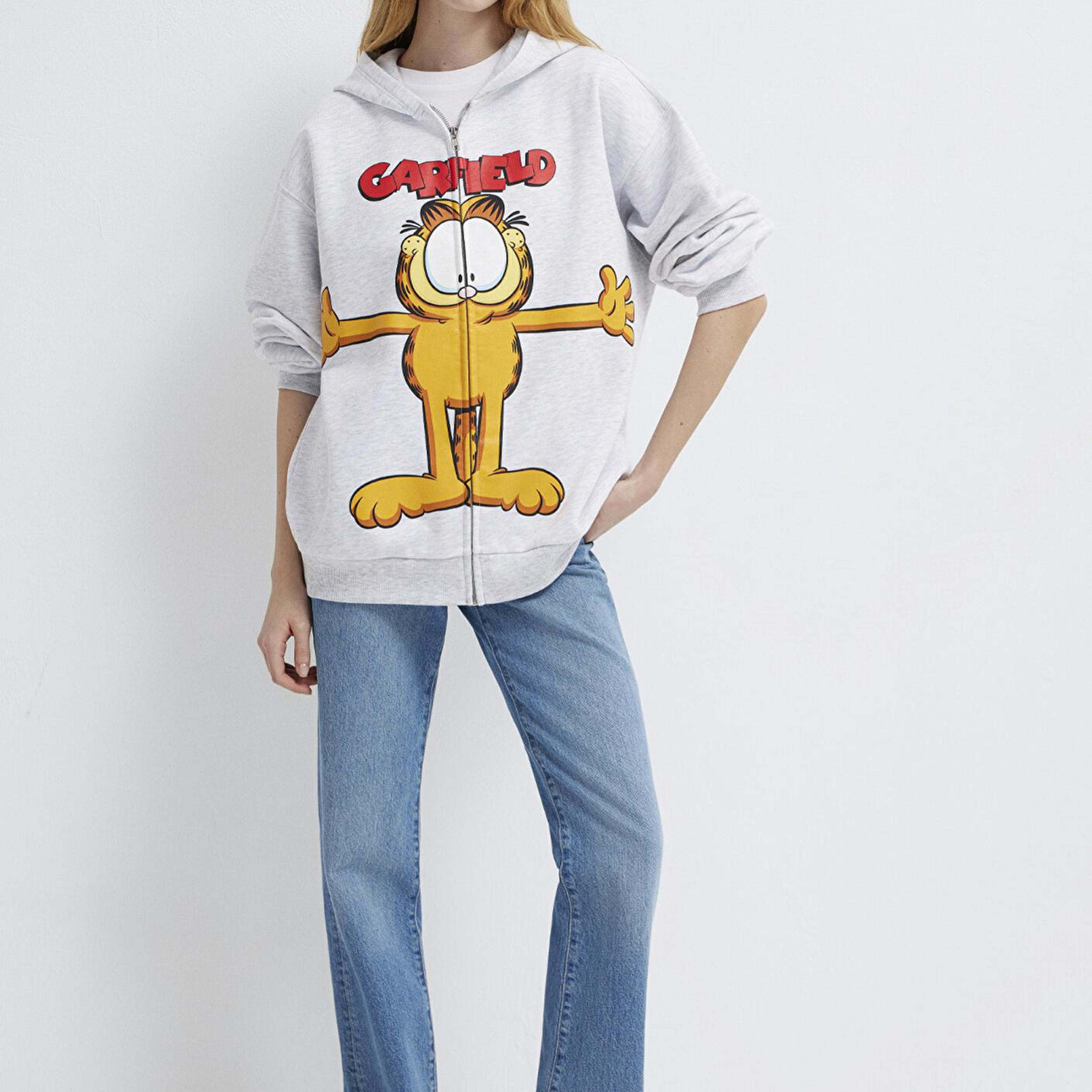Mavi Garfield Baskılı Gri Sweatshirt 1S10527-88467