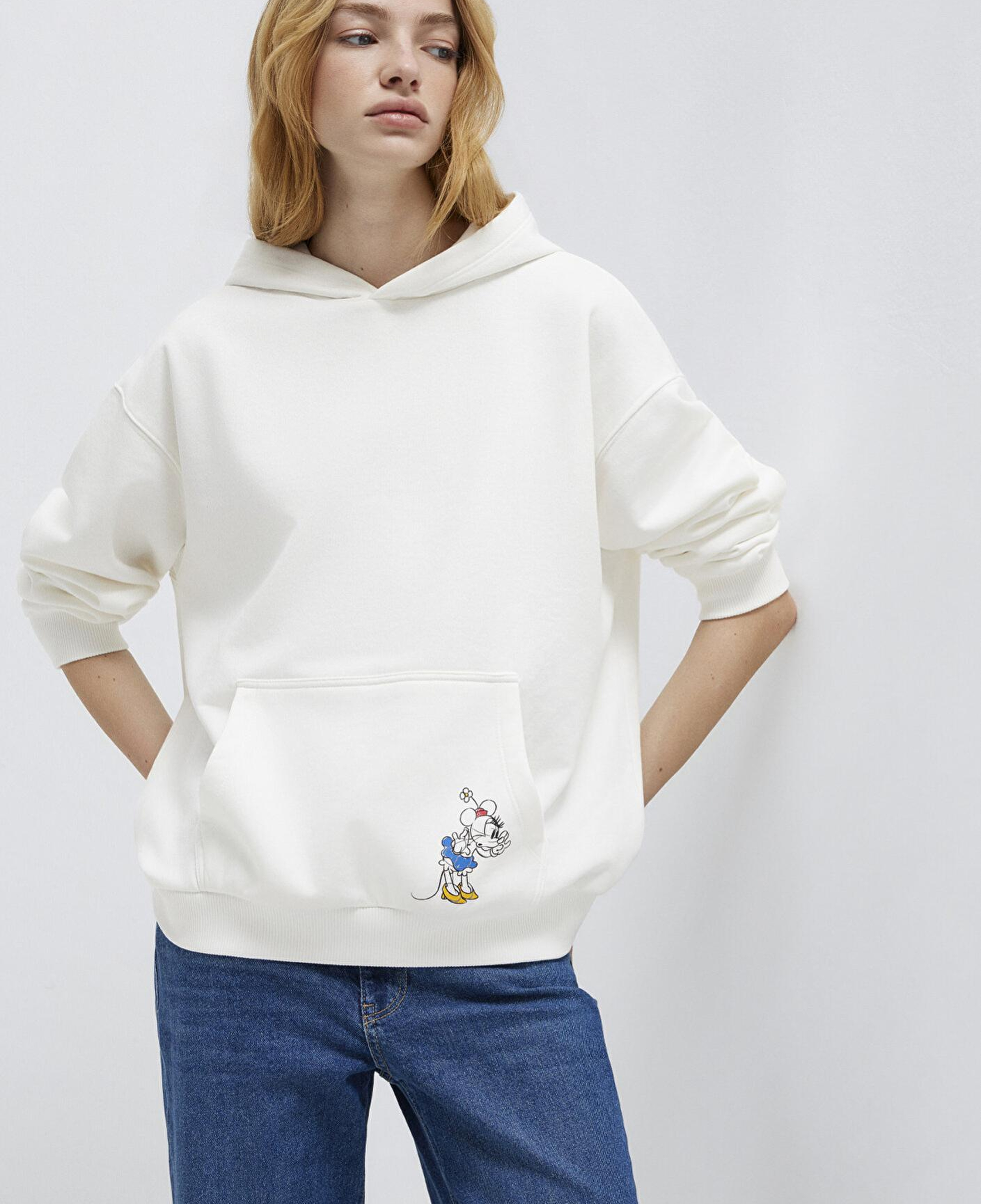 Mavi Minnie Mouse Baskılı Ekru Sweatshirt 1S10520-80194