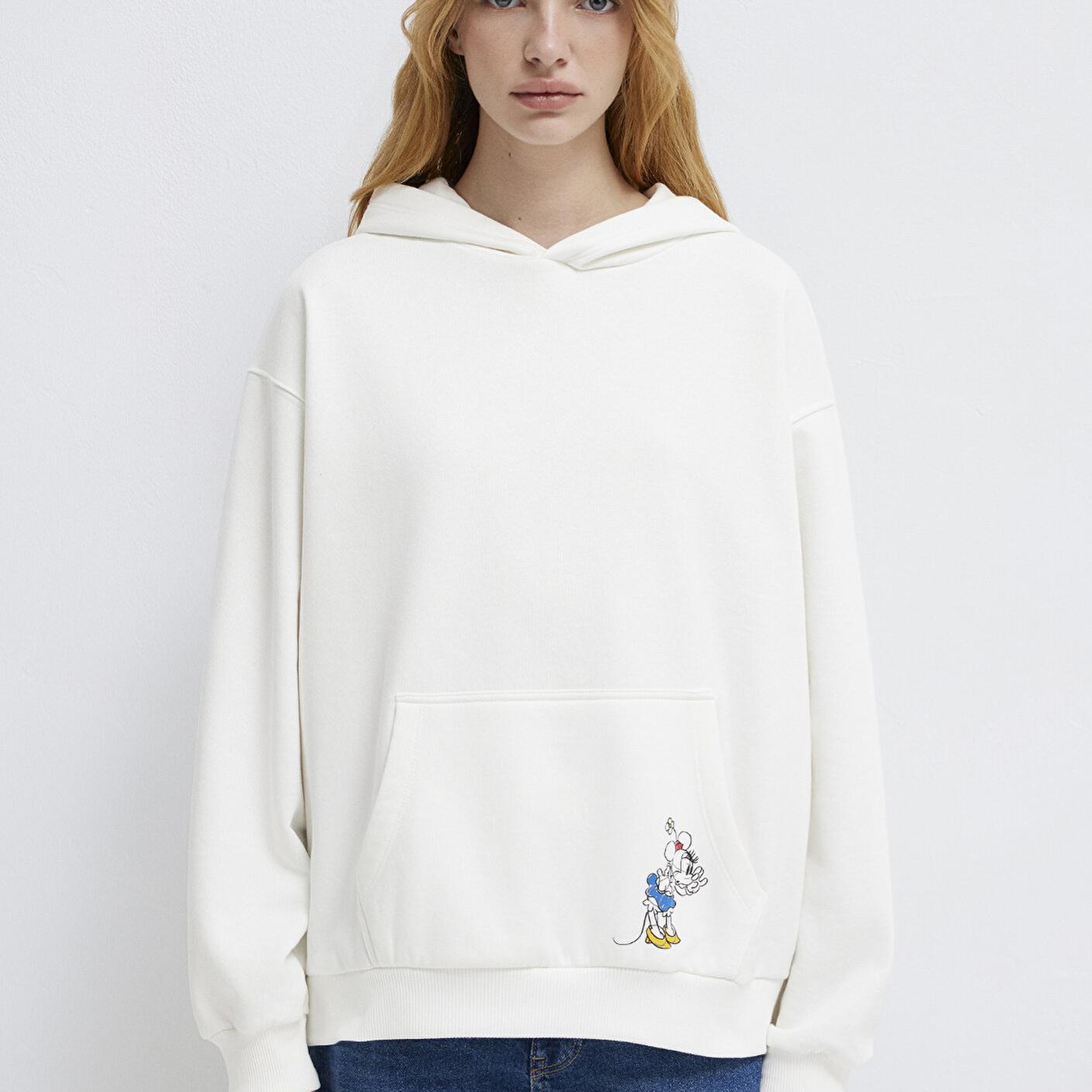 Mavi Minnie Mouse Baskılı Ekru Sweatshirt 1S10520-80194