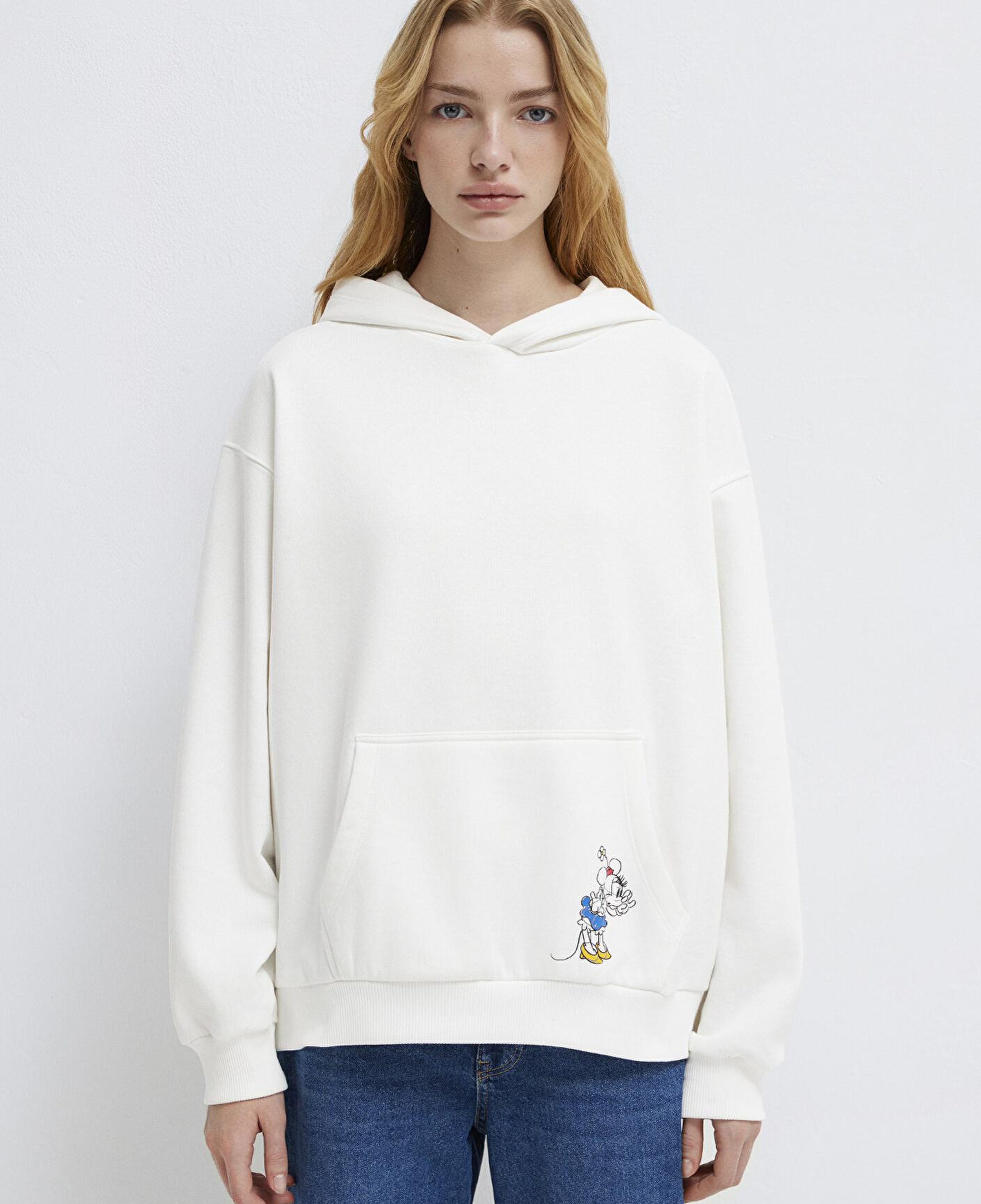 Mavi Minnie Mouse Baskılı Ekru Sweatshirt 1S10520-80194