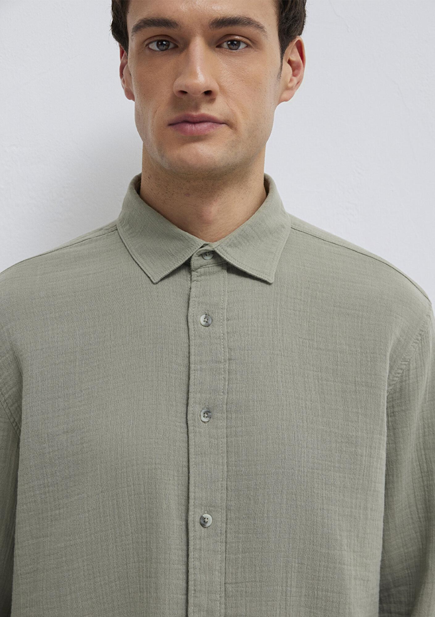 Mavi Yeşil Gömlek Regular Fit / Normal Kesim 0211518-71484