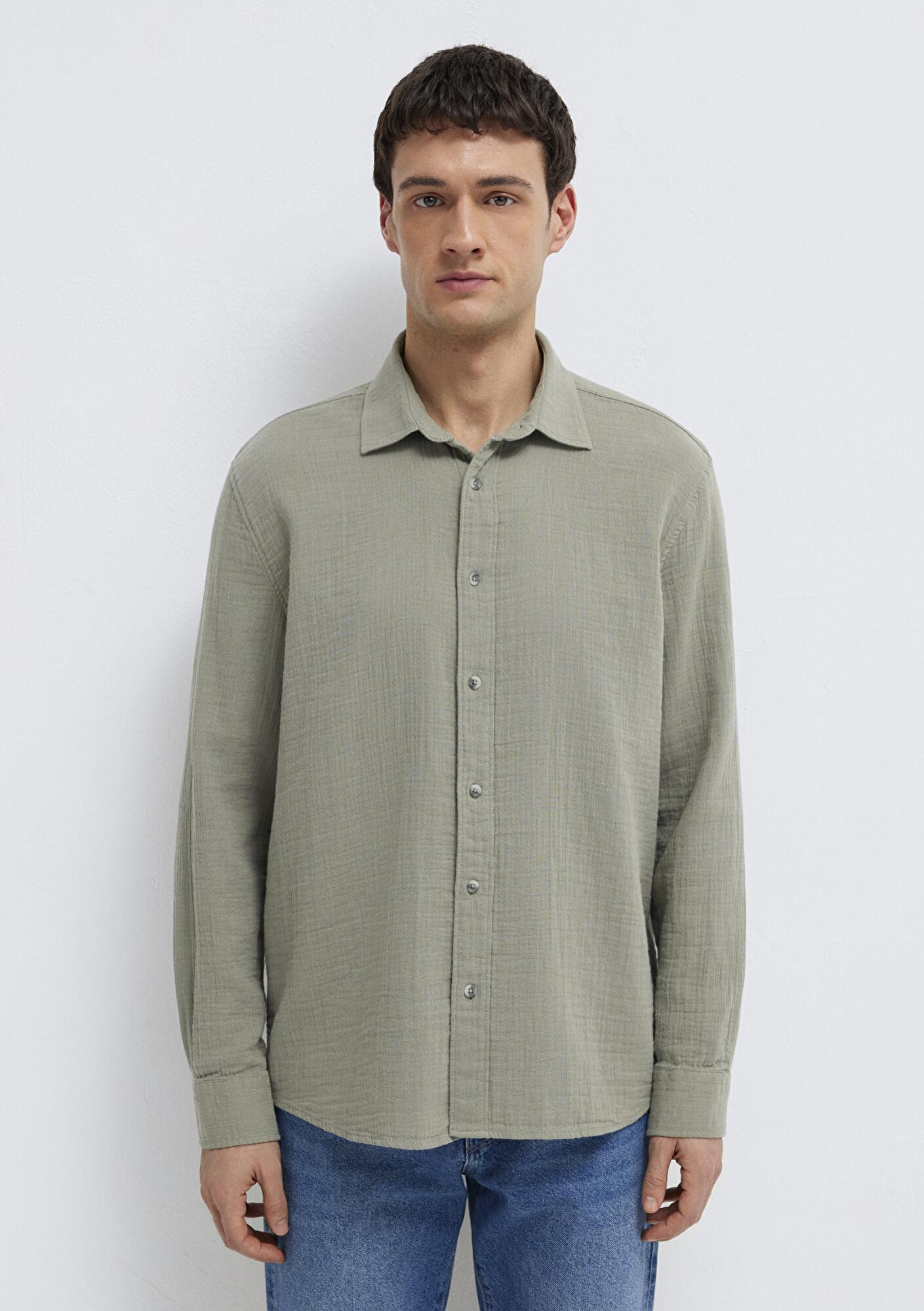 Mavi Yeşil Gömlek Regular Fit / Normal Kesim 0211518-71484