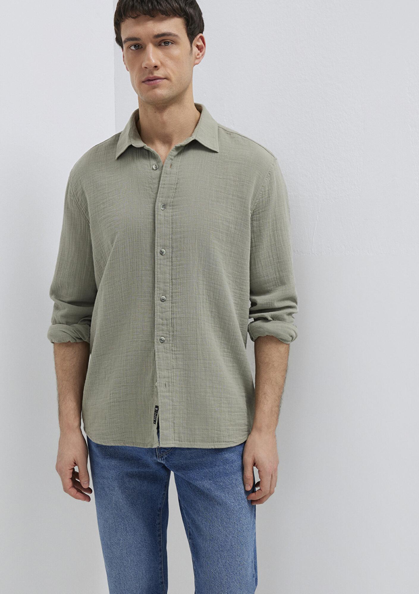 Mavi Yeşil Gömlek Regular Fit / Normal Kesim 0211518-71484