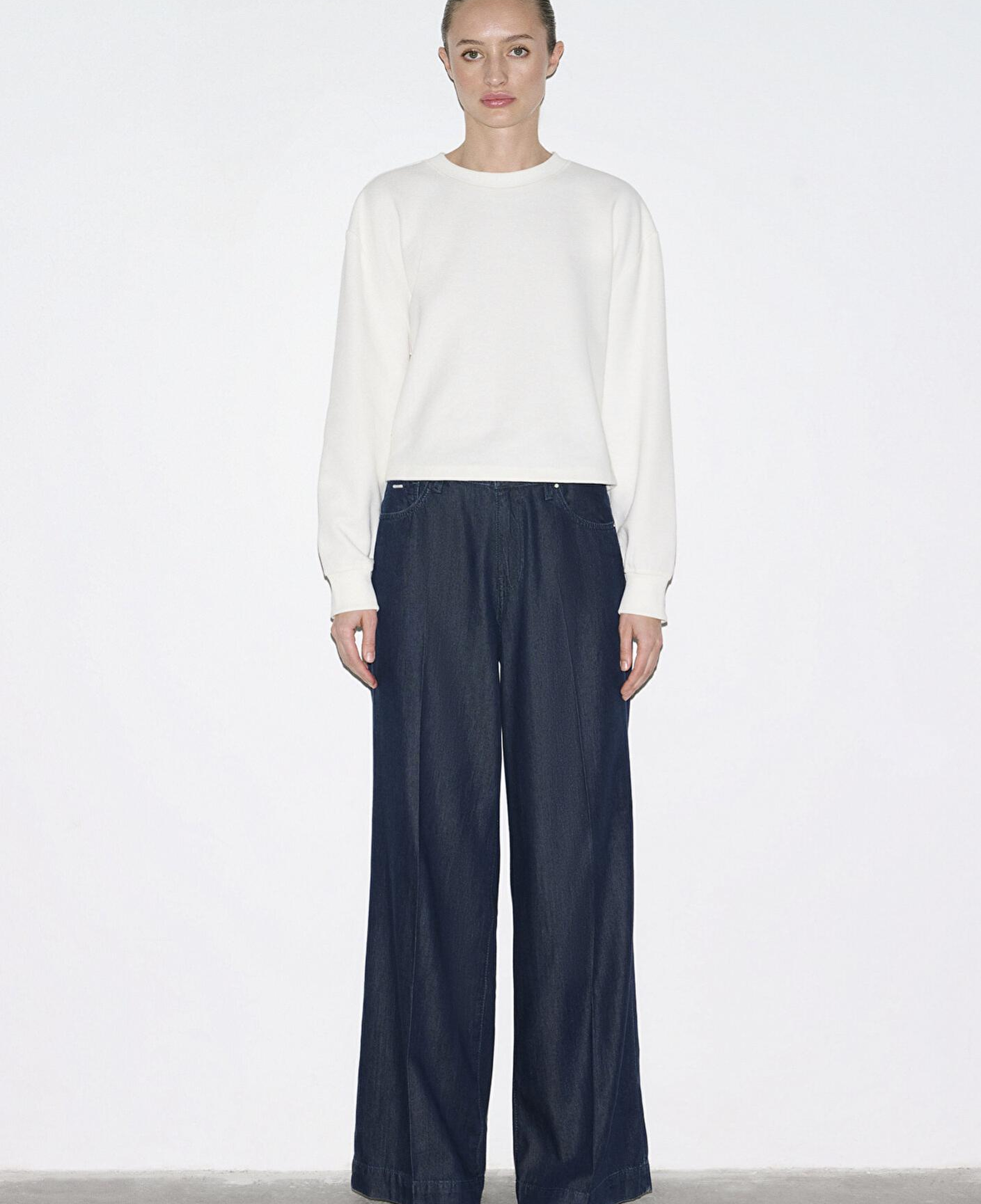 Mavi Bisiklet Yaka Ekru Sweatshirt 1S10508-70051