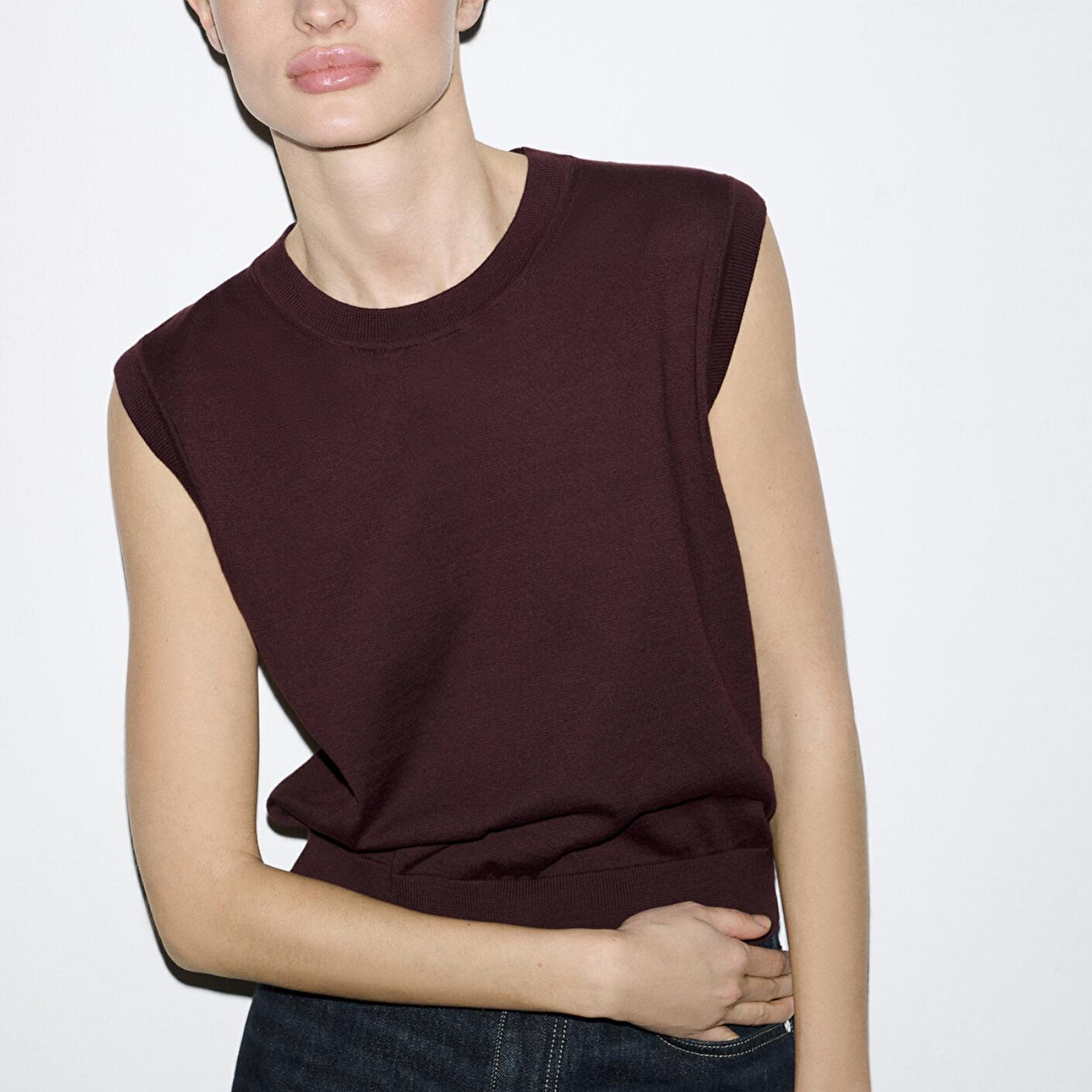 Mavi Bisiklet Yaka Bordo Triko Süveter Slim Fit / Dar Kesim 1710866-70223