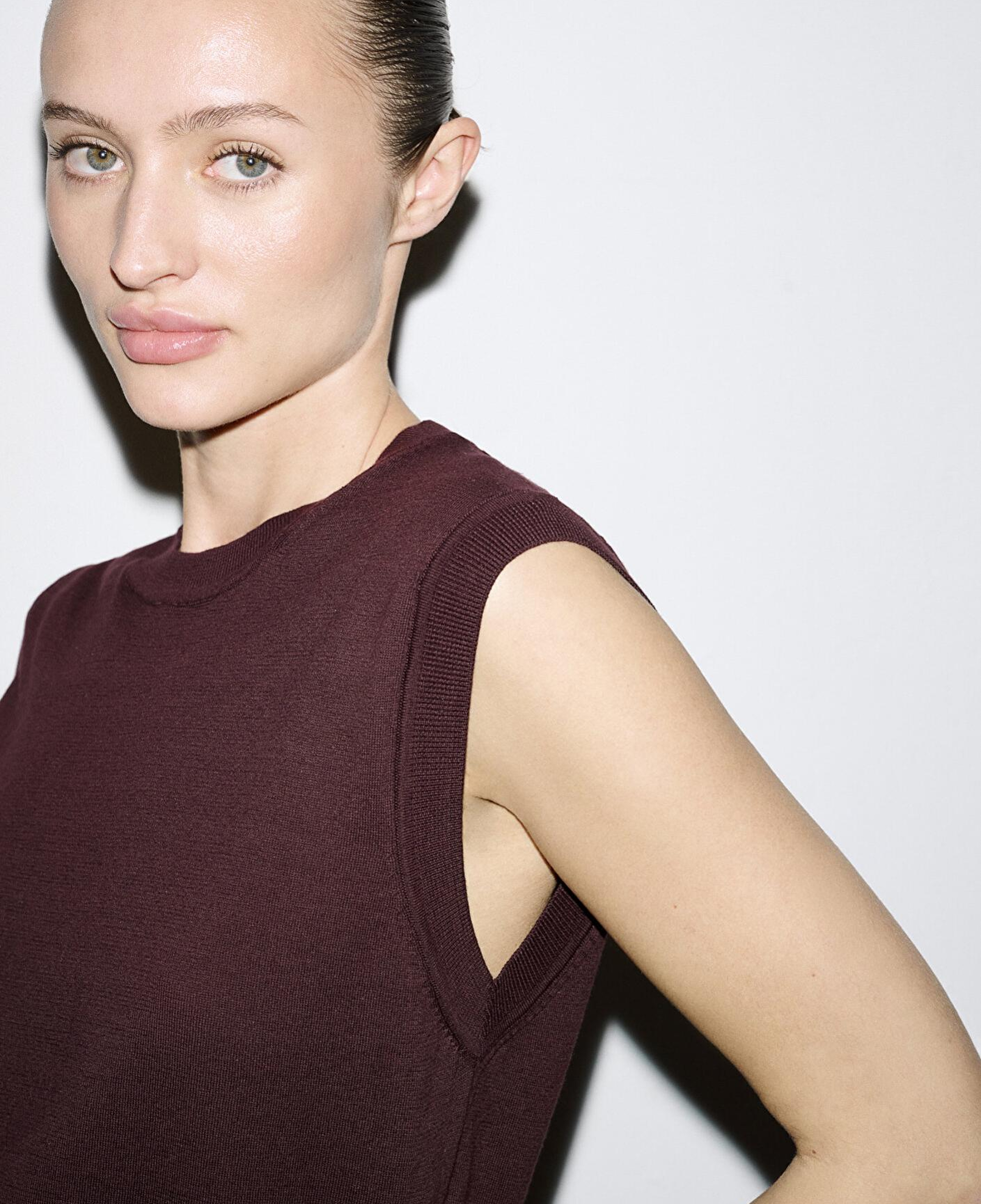 Mavi Bisiklet Yaka Bordo Triko Süveter Slim Fit / Dar Kesim 1710866-70223