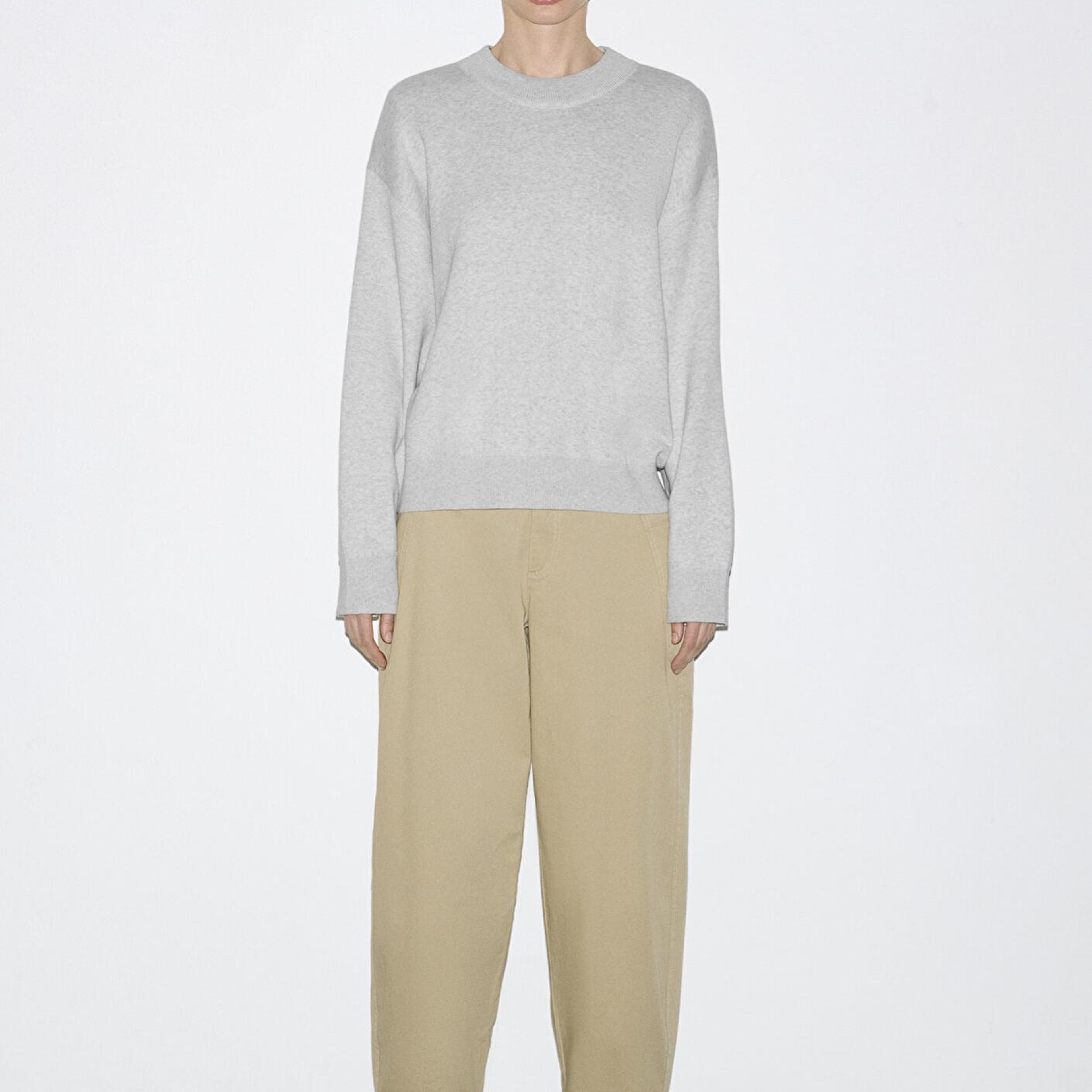 Mavi Bisiklet Yaka Gri Kazak Oversize / Geniş Kesim 1710883-83096