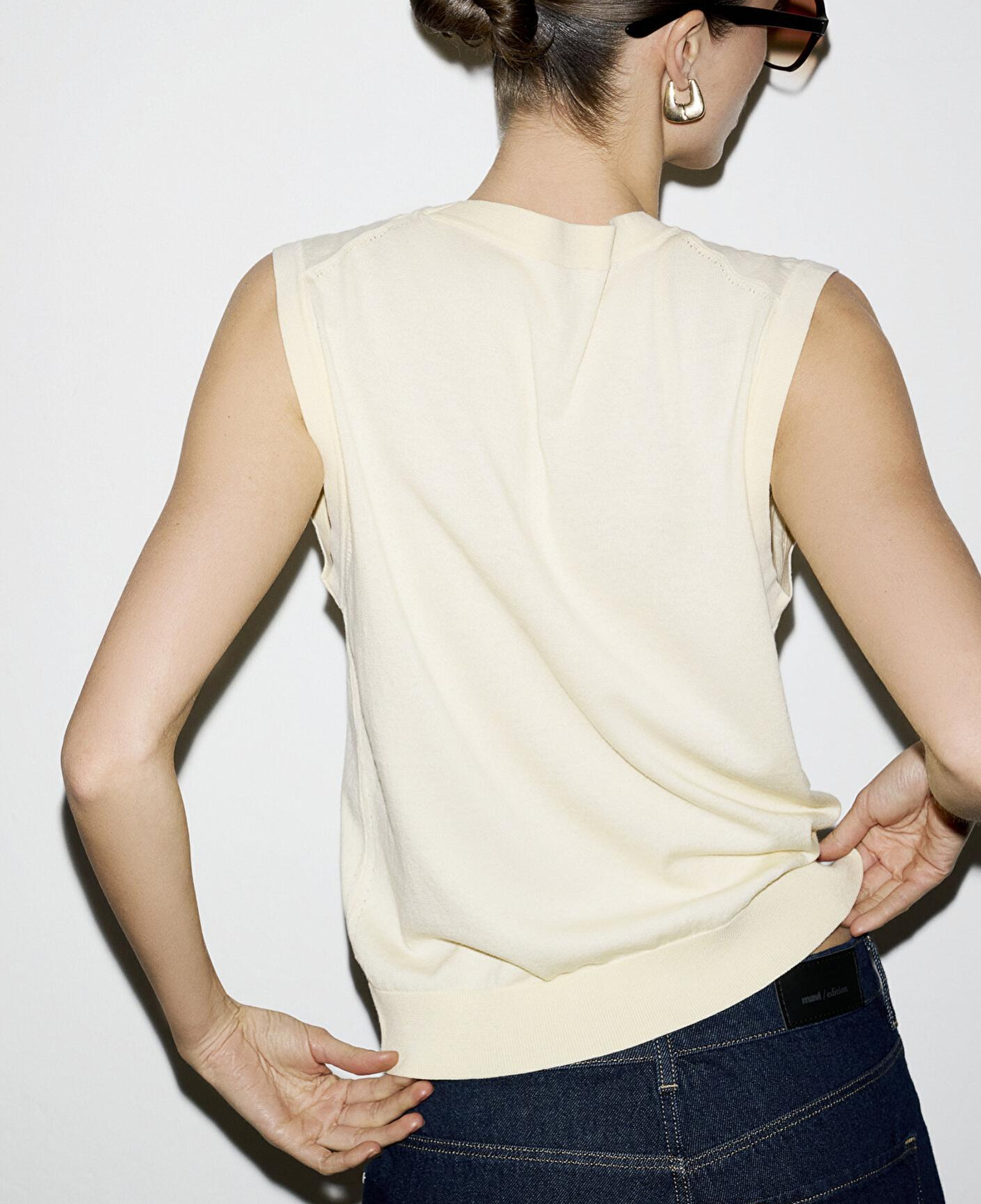 Mavi Düğmeli Sarı Triko Yelek Slim Fit / Dar Kesim 1710867-70013