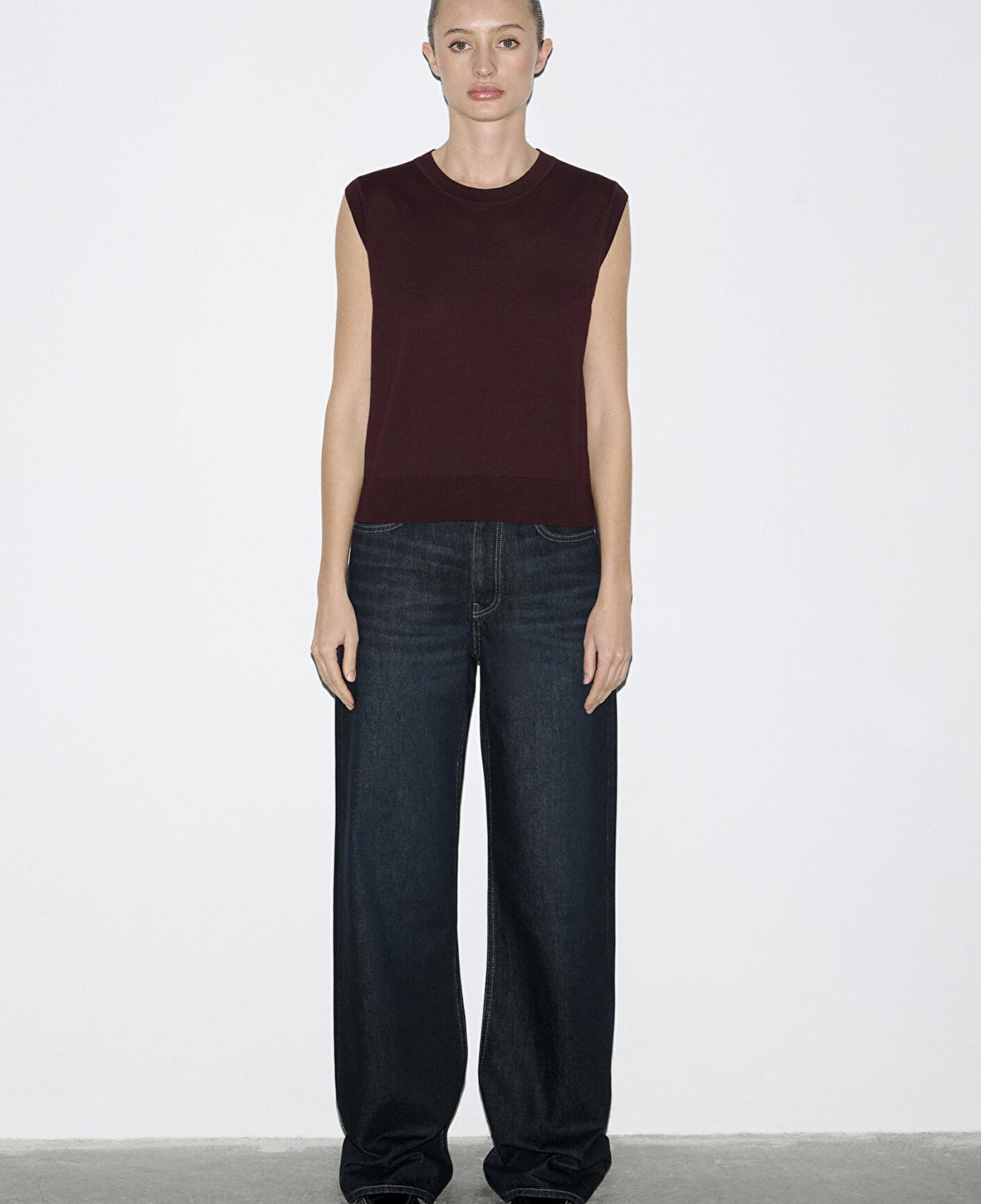 Mavi Bisiklet Yaka Bordo Triko Süveter Slim Fit / Dar Kesim 1710866-70223