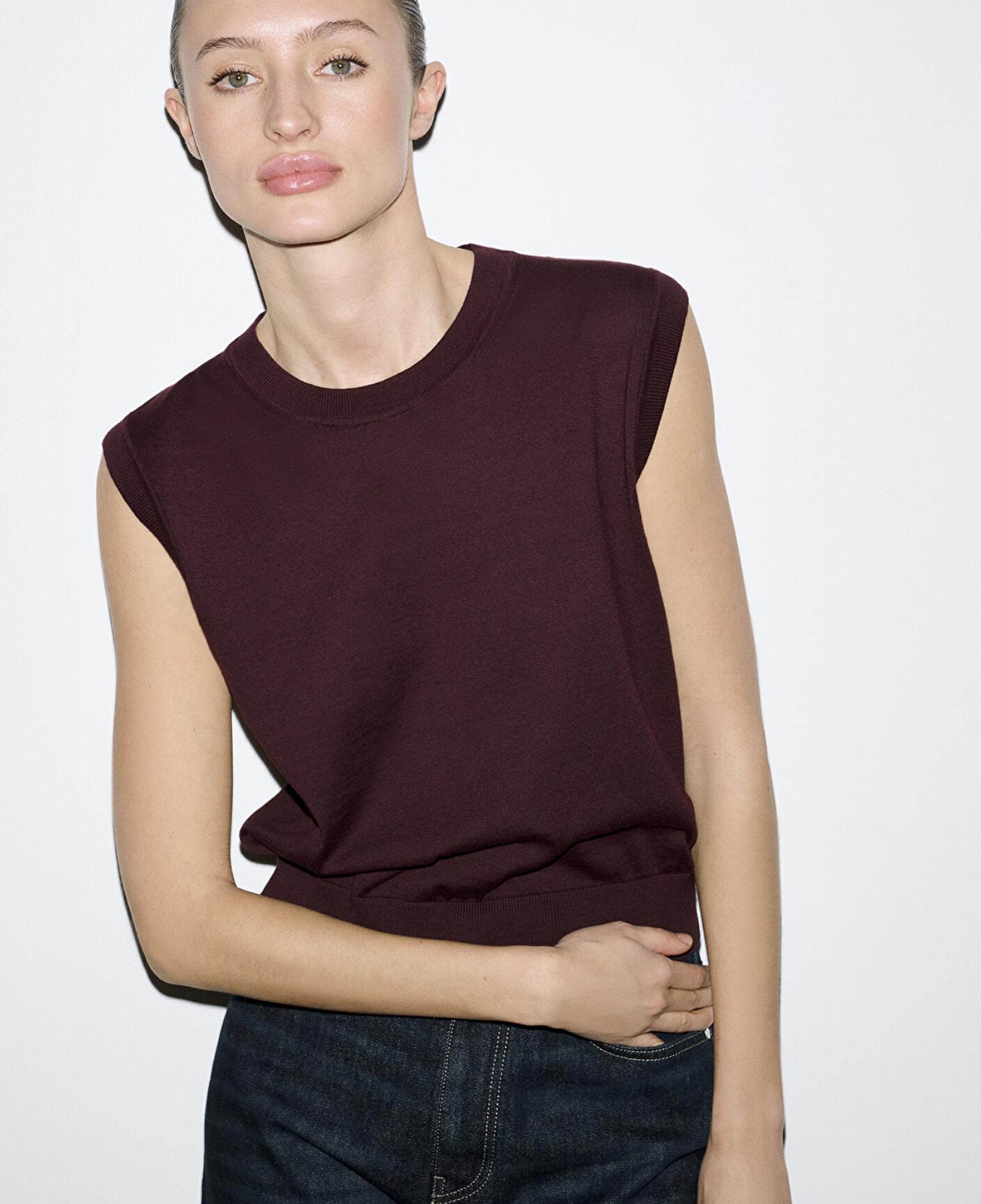 Mavi Bisiklet Yaka Bordo Triko Süveter Slim Fit / Dar Kesim 1710866-70223