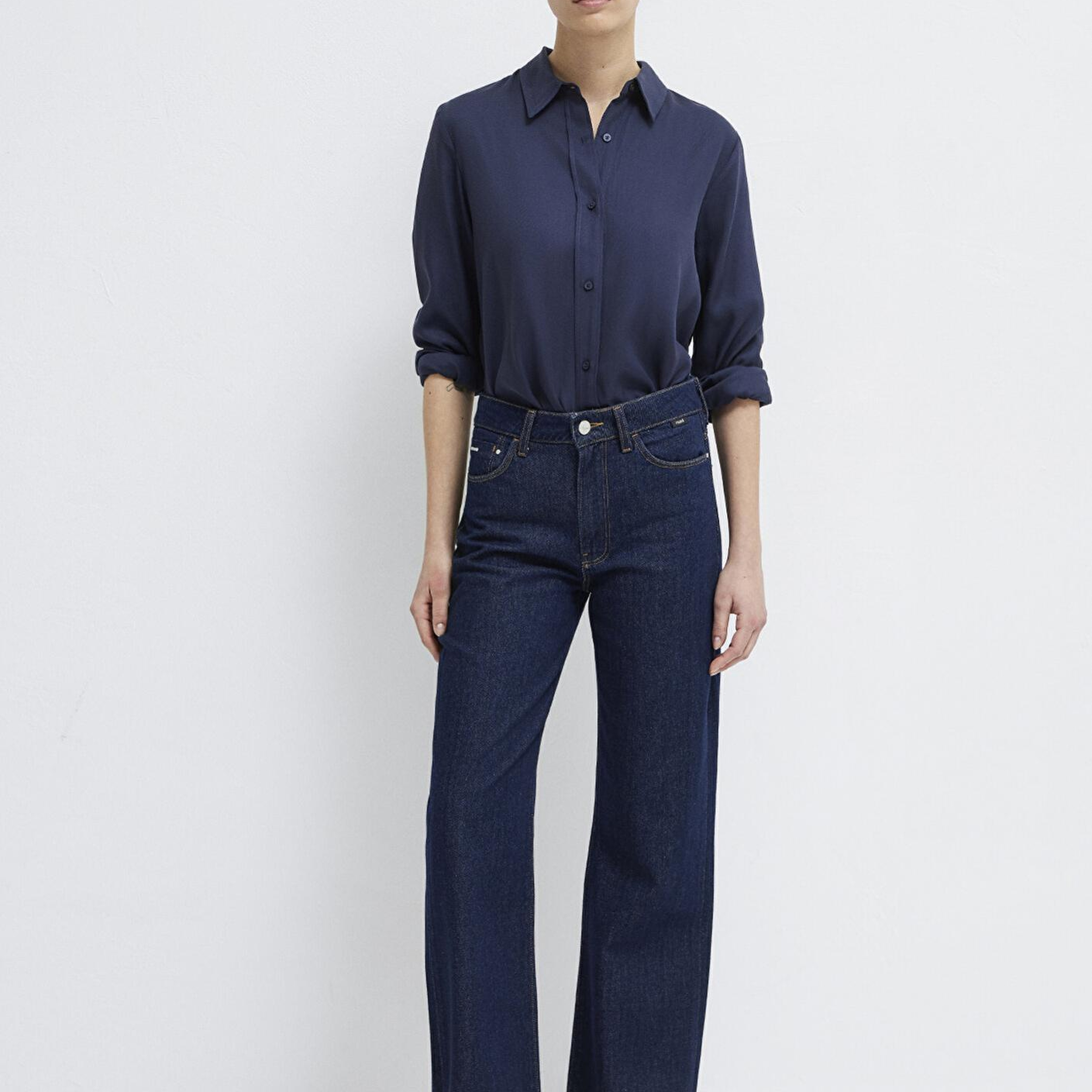 Mavi Lacivert (TENCEL™) Liyosel Gömlek Regular Fit / Normal Kesim 1211506-70487