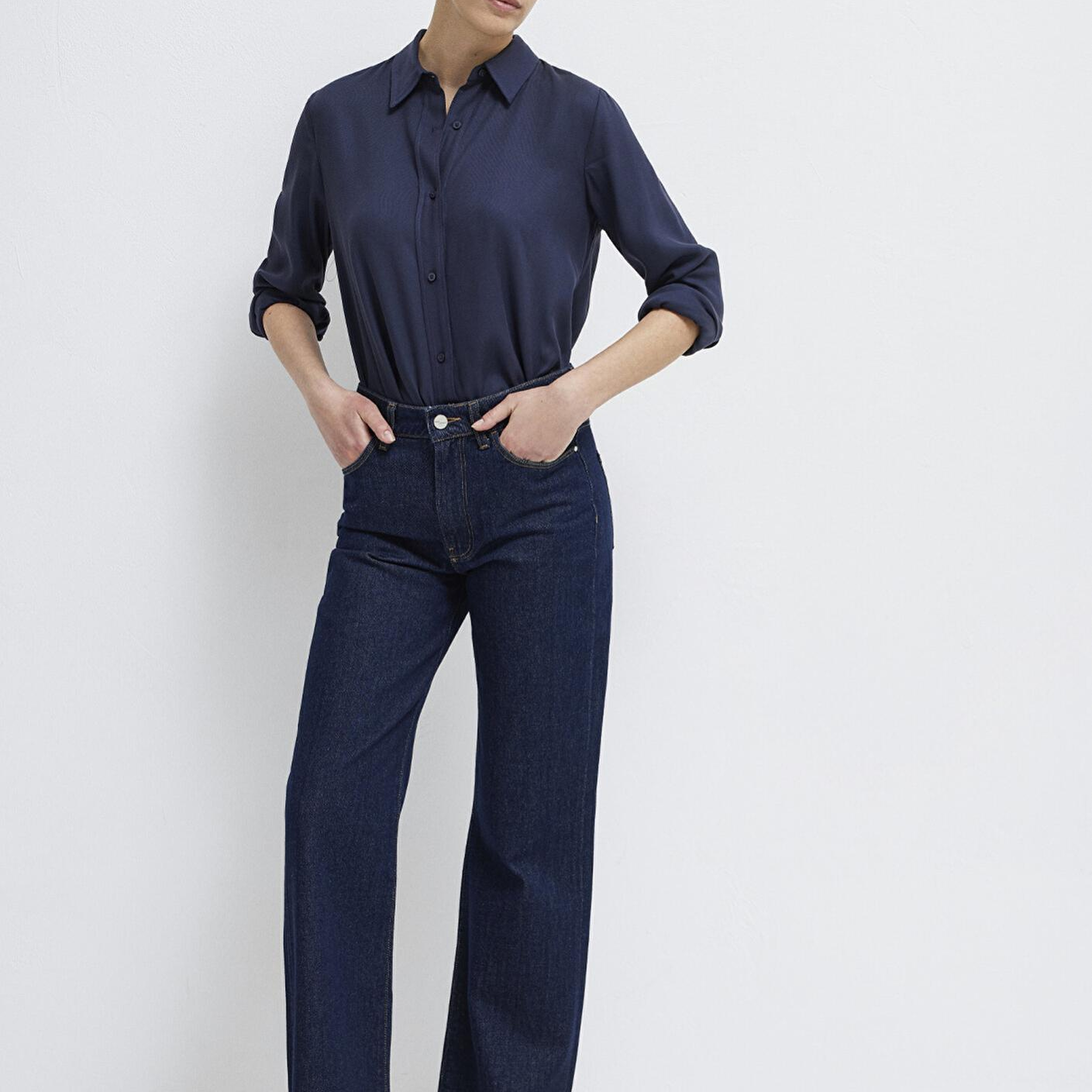 Mavi Lacivert (TENCEL™) Liyosel Gömlek Regular Fit / Normal Kesim 1211506-70487