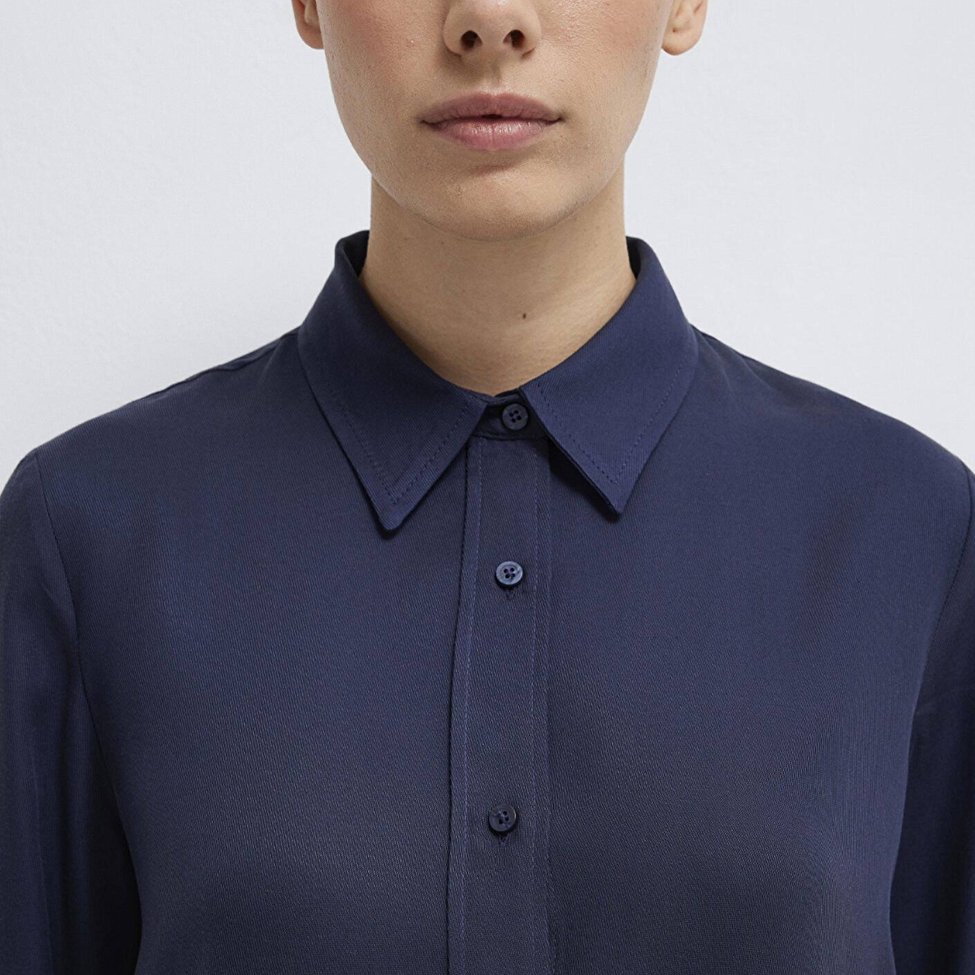 Mavi Lacivert (TENCEL™) Liyosel Gömlek Regular Fit / Normal Kesim 1211506-70487