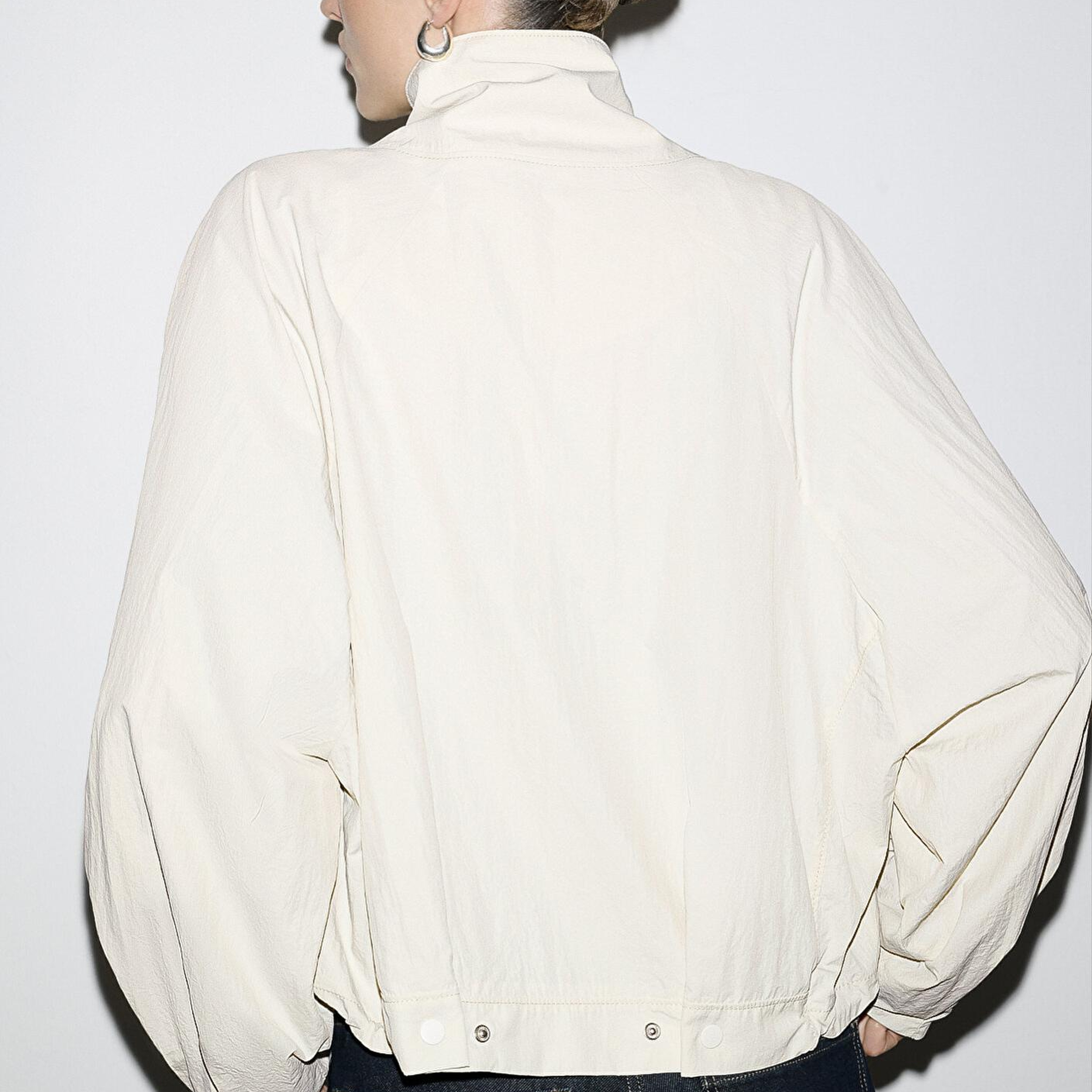 Mavi Dik Yaka Bej Ceket Oversize / Geniş Kesim 1110848-70140