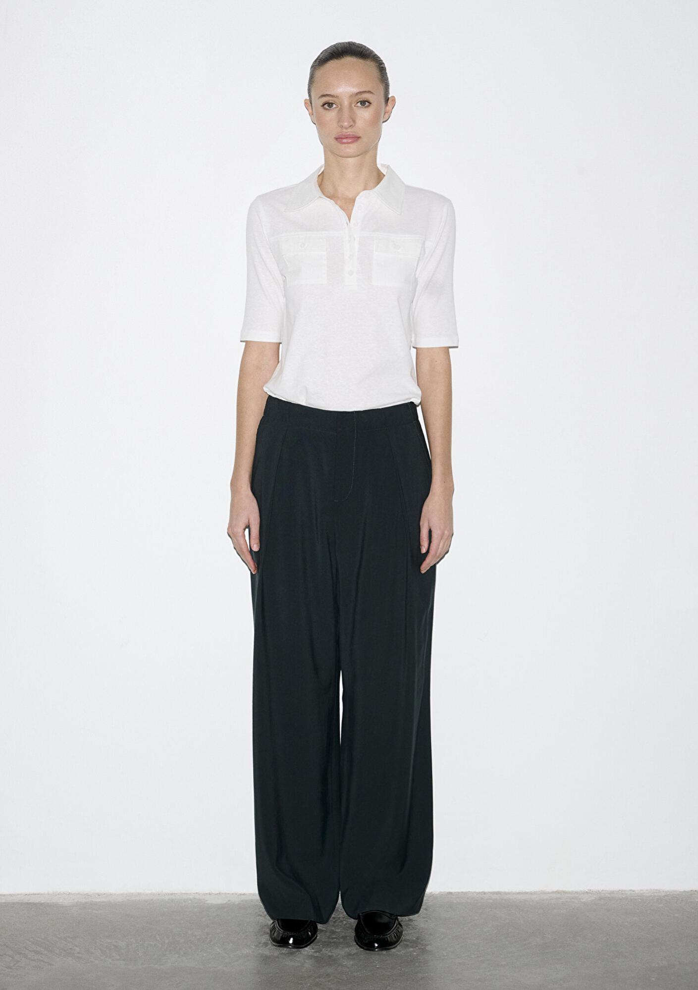 Mavi Lacivert Geniş Paça Pantolon 1011180-91480