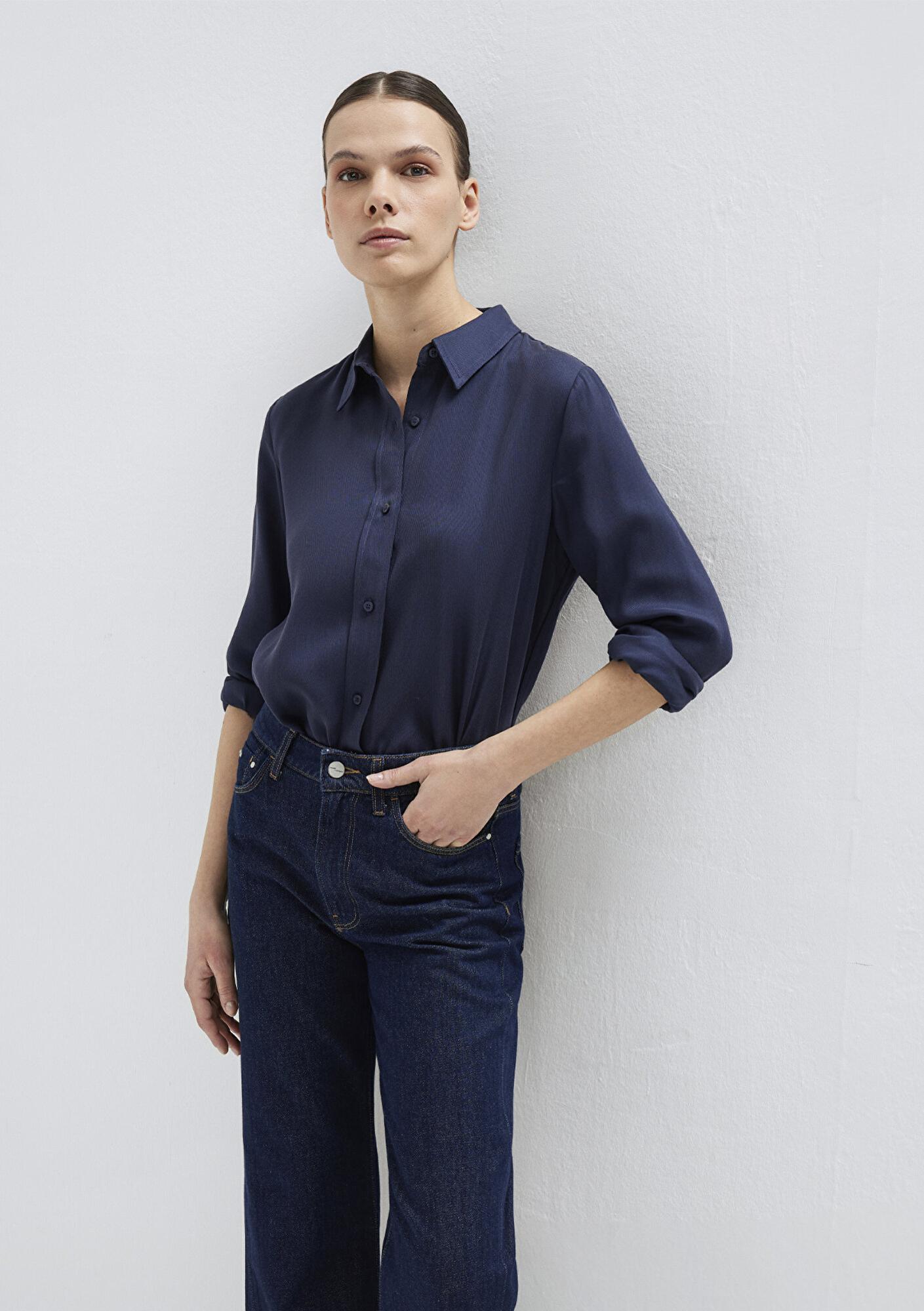 Mavi Lacivert (TENCEL™) Liyosel Gömlek Regular Fit / Normal Kesim 1211506-70487