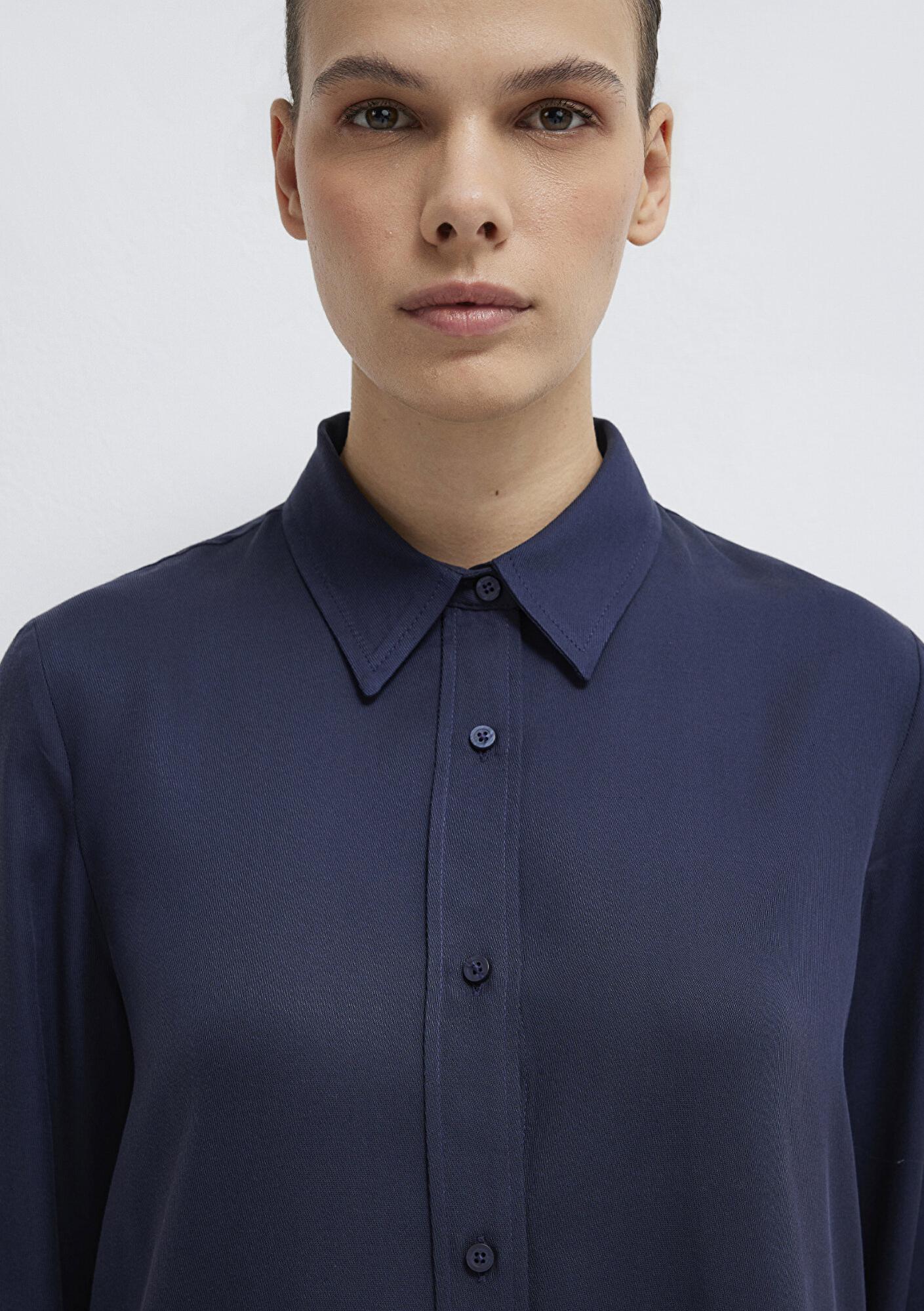 Mavi Lacivert (TENCEL™) Liyosel Gömlek Regular Fit / Normal Kesim 1211506-70487