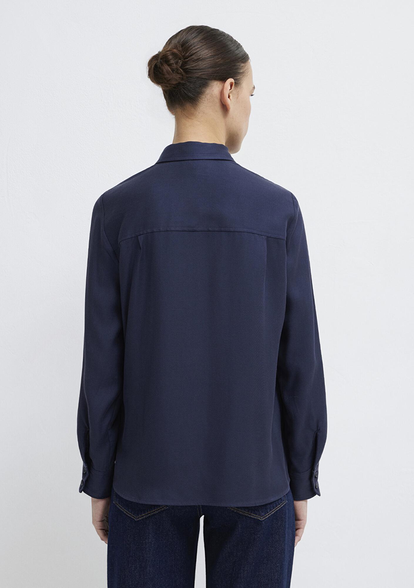 Mavi Lacivert (TENCEL™) Liyosel Gömlek Regular Fit / Normal Kesim 1211506-70487