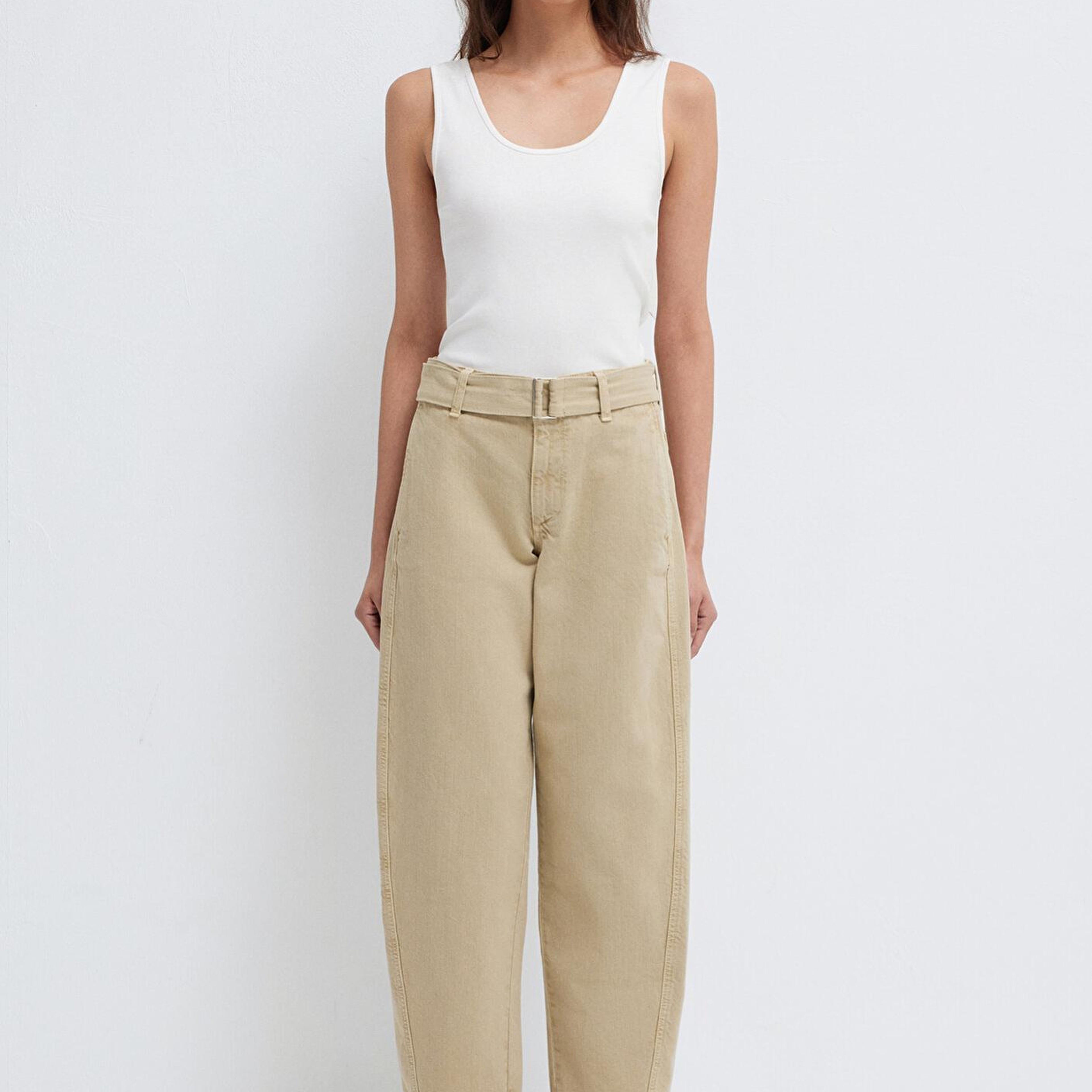 Mavi Kemerli Bej Pantolon 1011183-70153