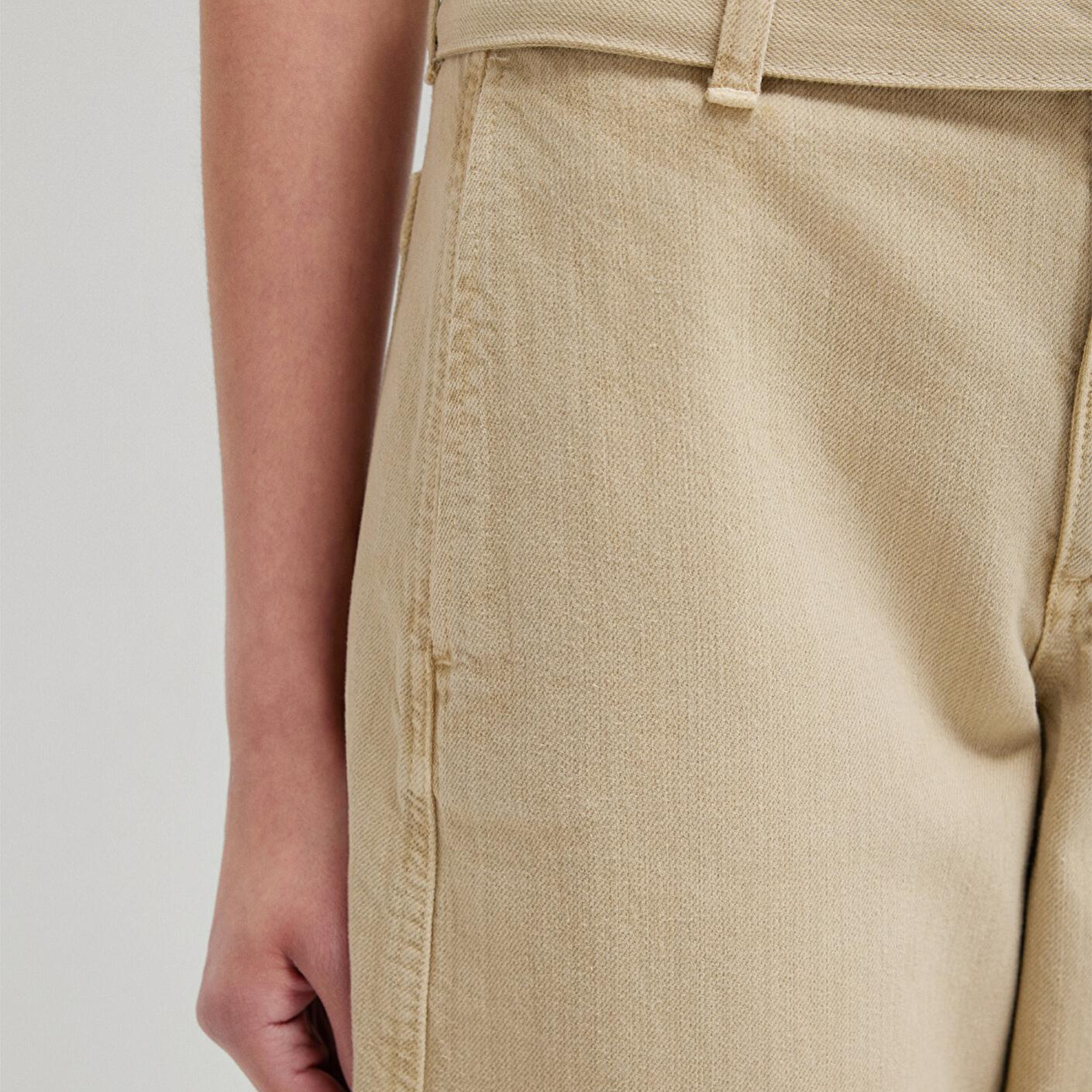 Mavi Kemerli Bej Pantolon 1011183-70153