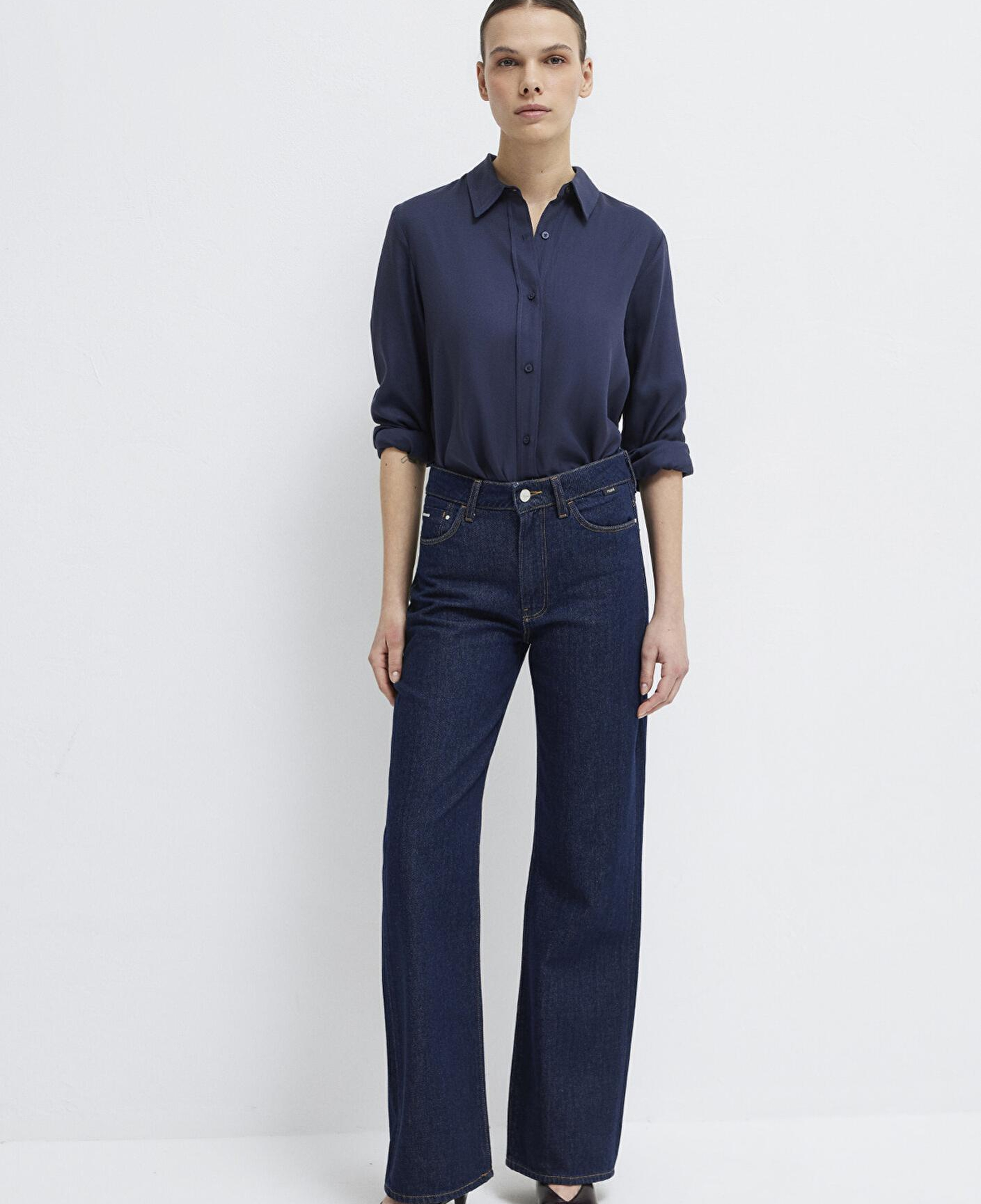 Mavi Lacivert (TENCEL™) Liyosel Gömlek Regular Fit / Normal Kesim 1211506-70487