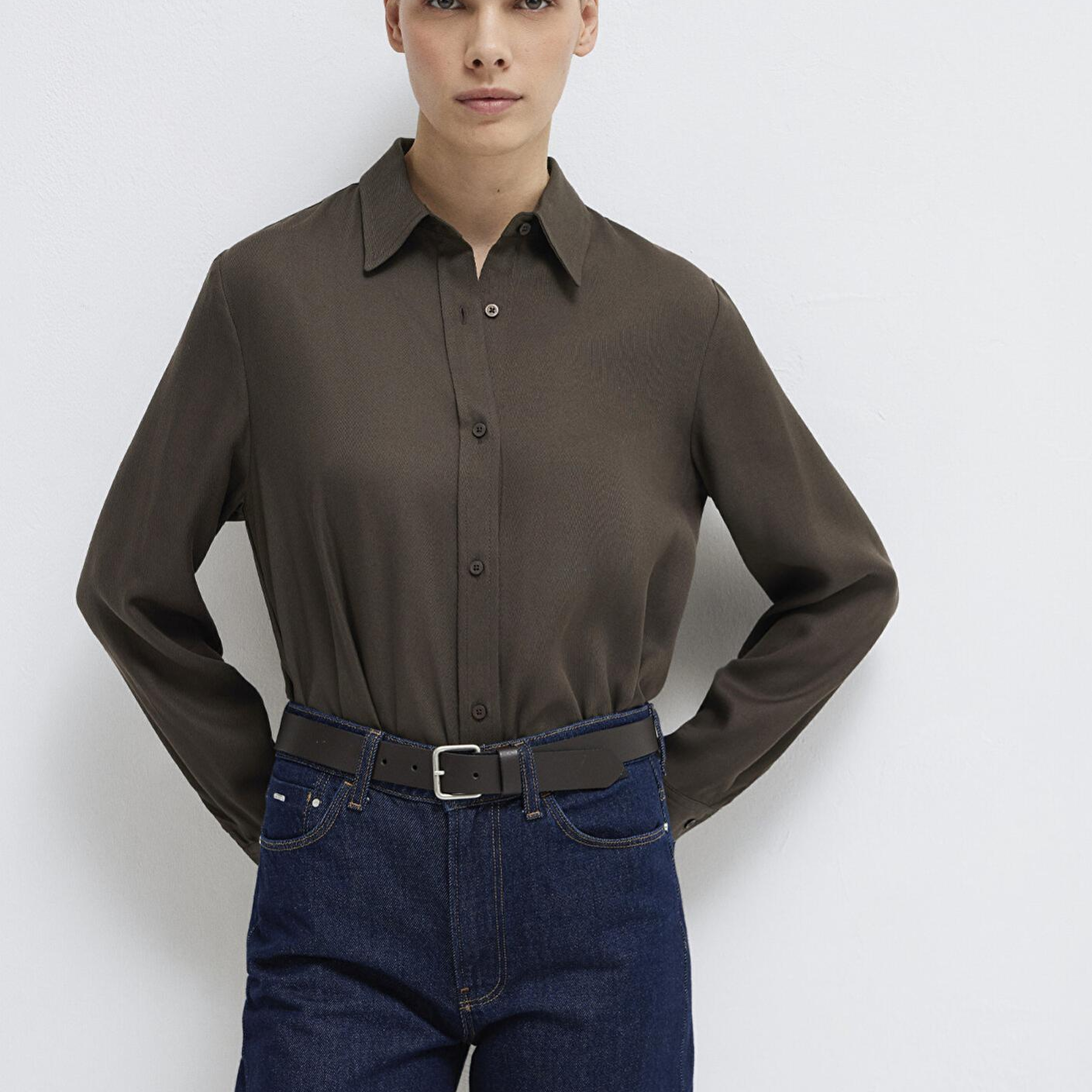 Mavi Haki (TENCEL™) Liyosel Gömlek Regular Fit / Normal Kesim 1211506-71603