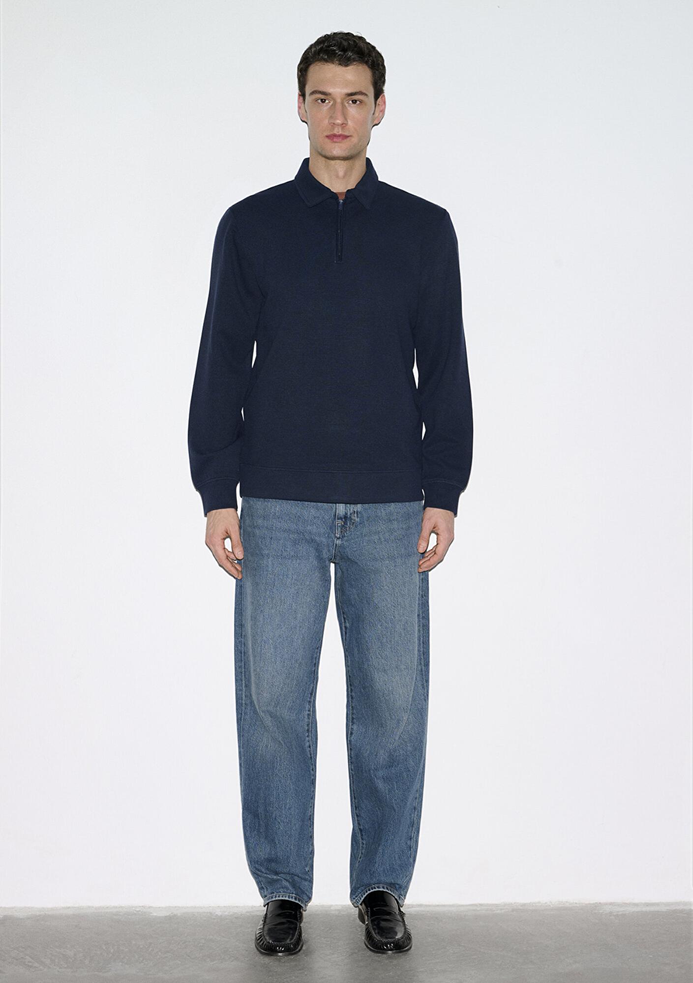 Mavi Esnek Lacivert Travel Polo Sweatshirt 0S10561-70497