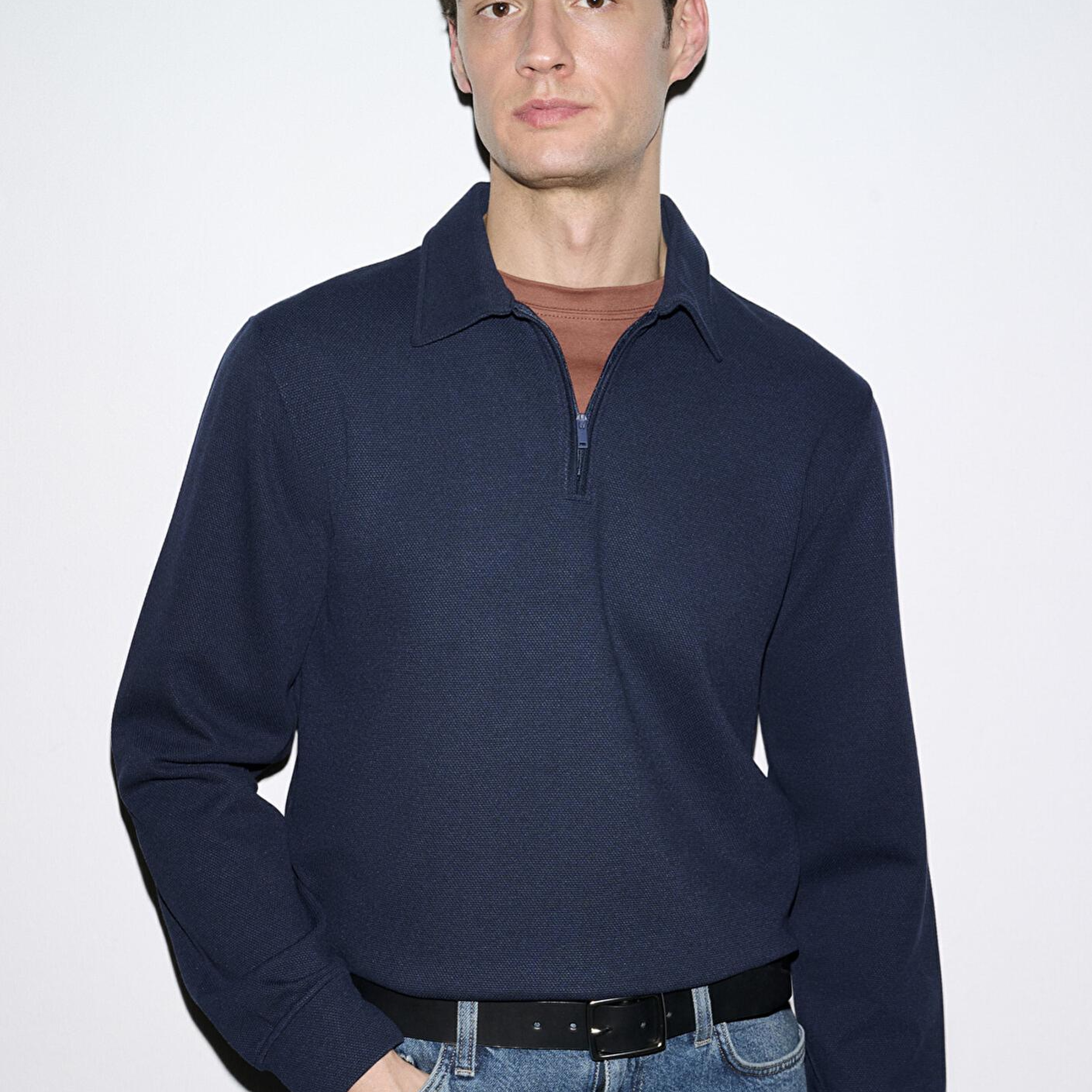 Mavi Esnek Lacivert Travel Polo Sweatshirt 0S10561-70497