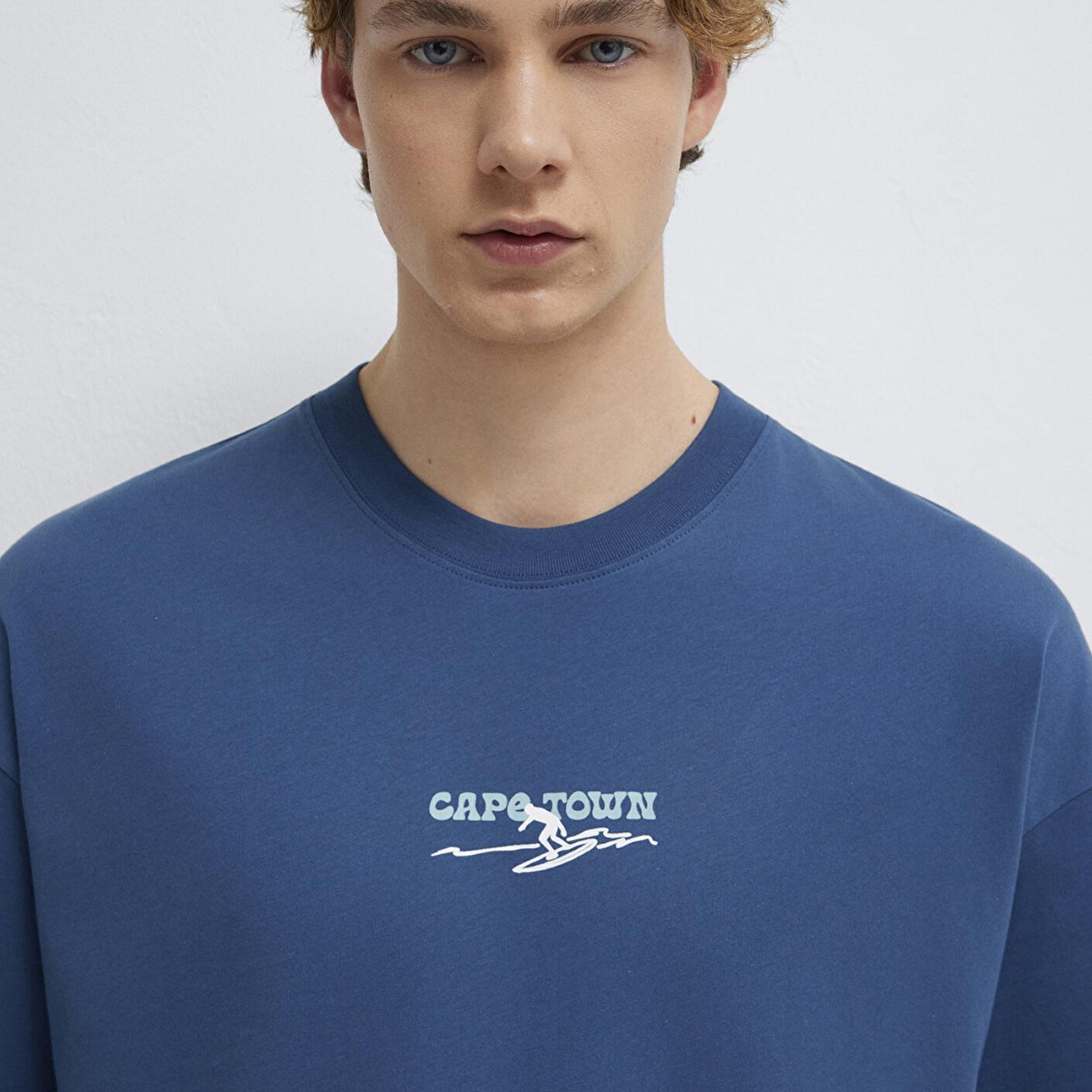 Mavi Cape Town Baskılı Lacivert Tişört Oversize / Geniş Kesim 0613297-70718