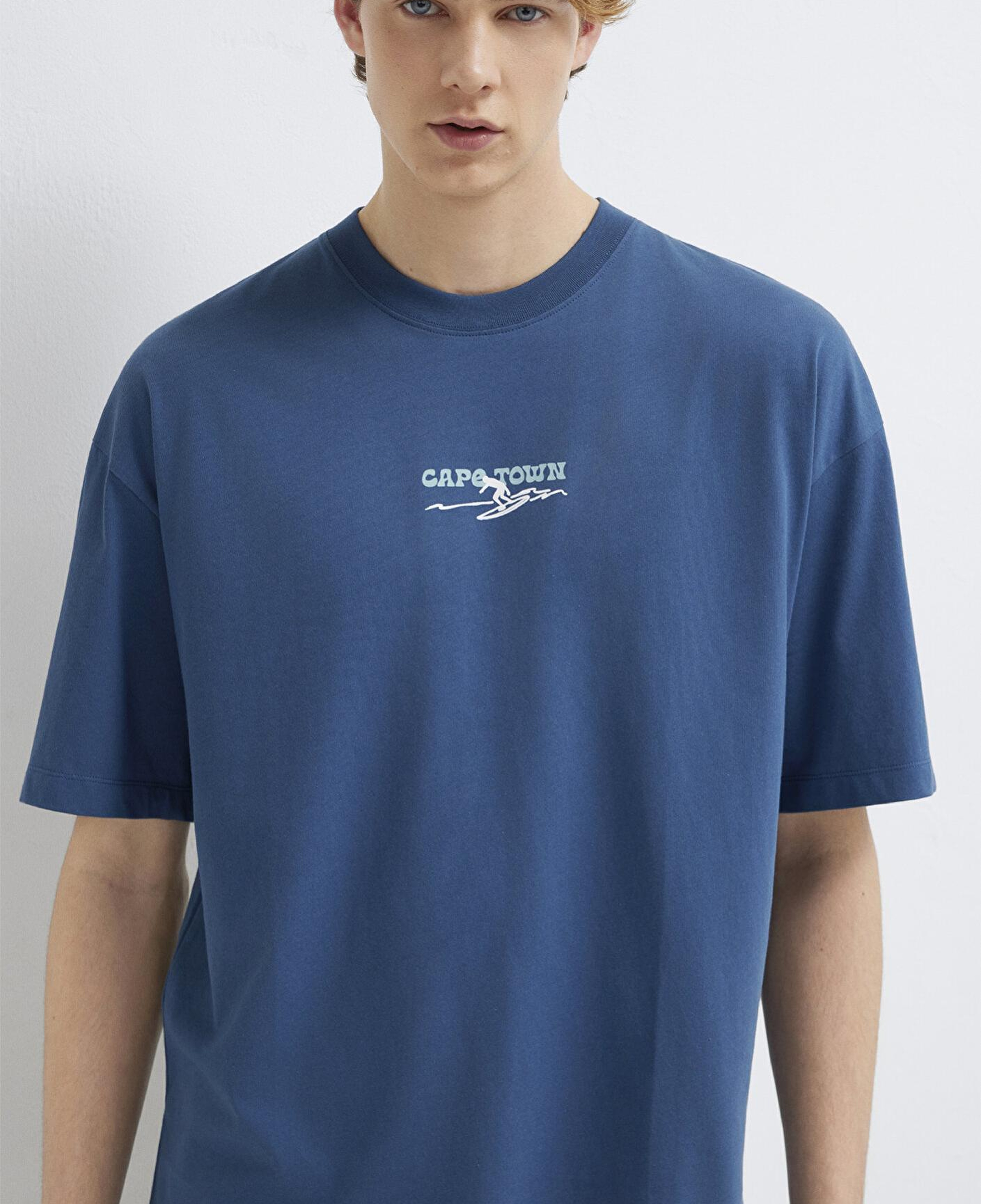 Mavi Cape Town Baskılı Lacivert Tişört Oversize / Geniş Kesim 0613297-70718