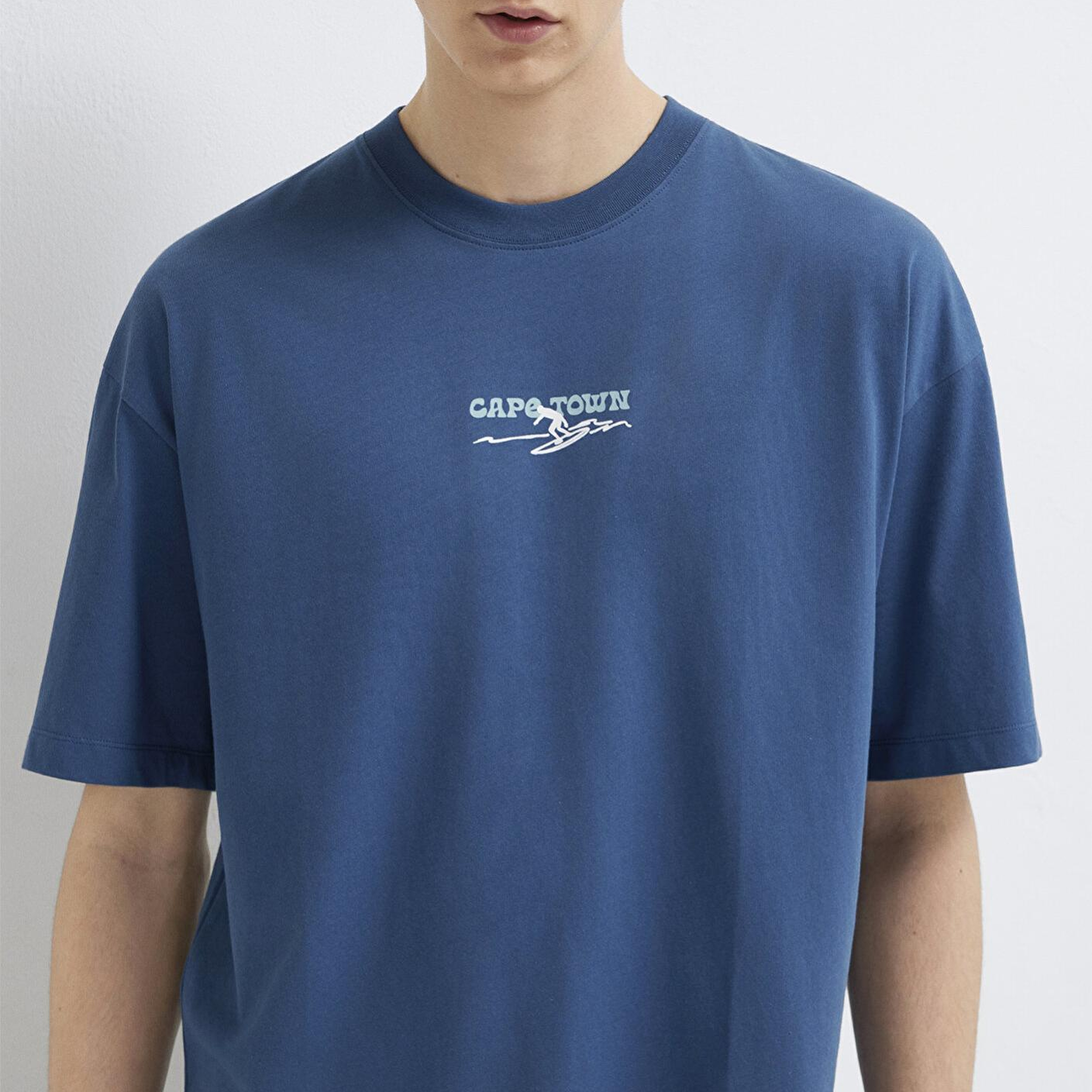 Mavi Cape Town Baskılı Lacivert Tişört Oversize / Geniş Kesim 0613297-70718