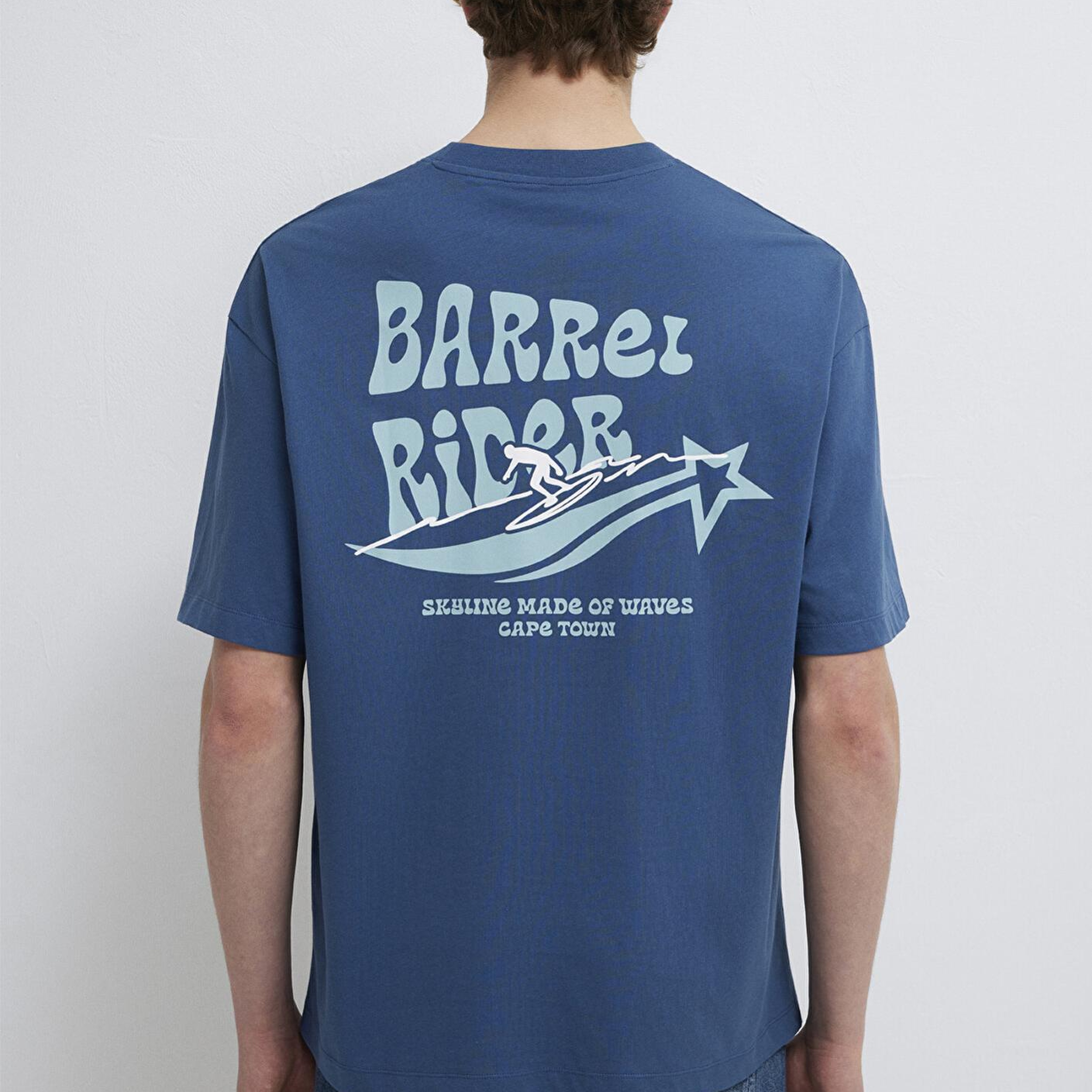 Mavi Cape Town Baskılı Lacivert Tişört Oversize / Geniş Kesim 0613297-70718