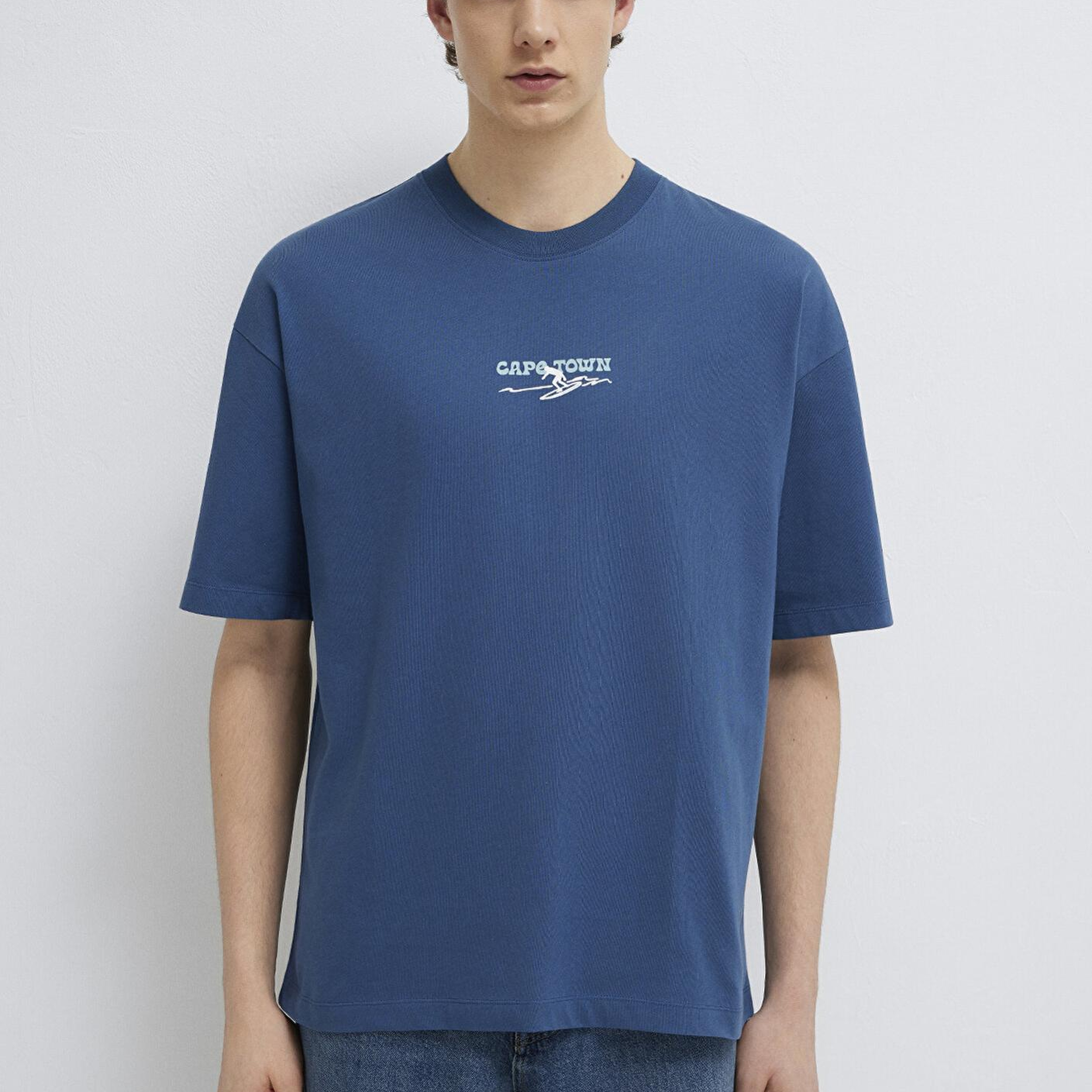 Mavi Cape Town Baskılı Lacivert Tişört Oversize / Geniş Kesim 0613297-70718