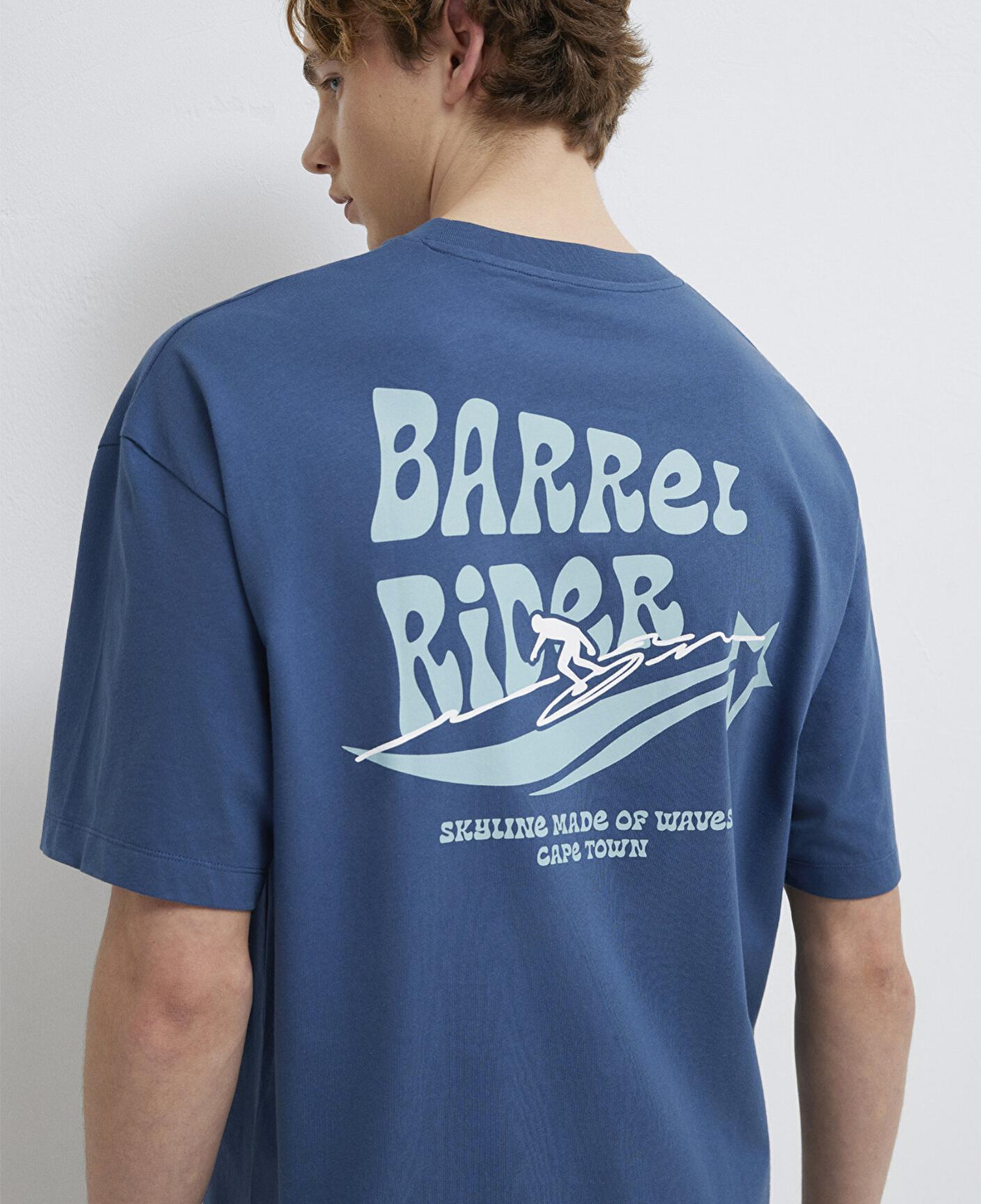 Mavi Cape Town Baskılı Lacivert Tişört Oversize / Geniş Kesim 0613297-70718