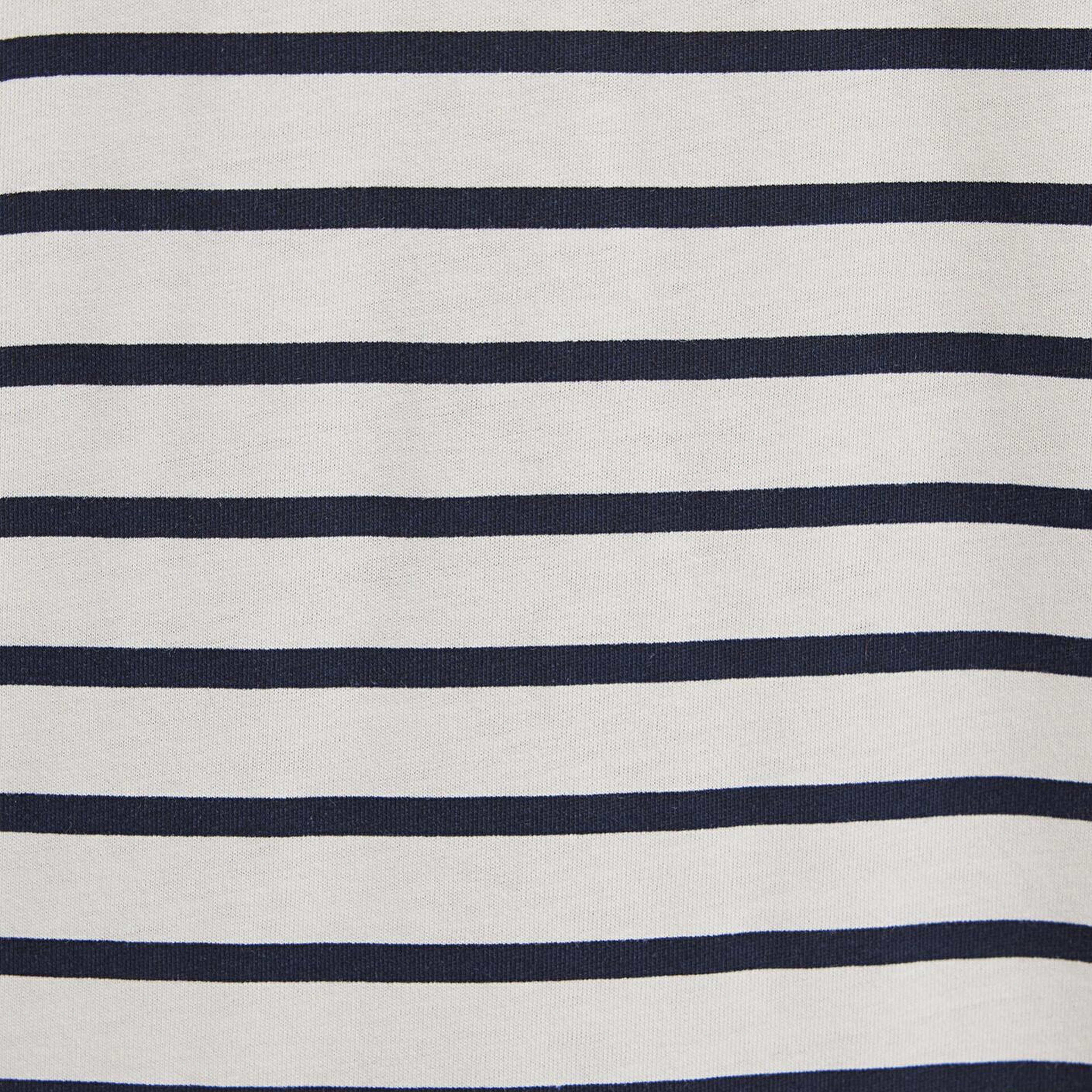 Mavi Lacivert Çizgili Ekru Tişört Loose Fit / Bol Rahat Kesim 0613274-30651