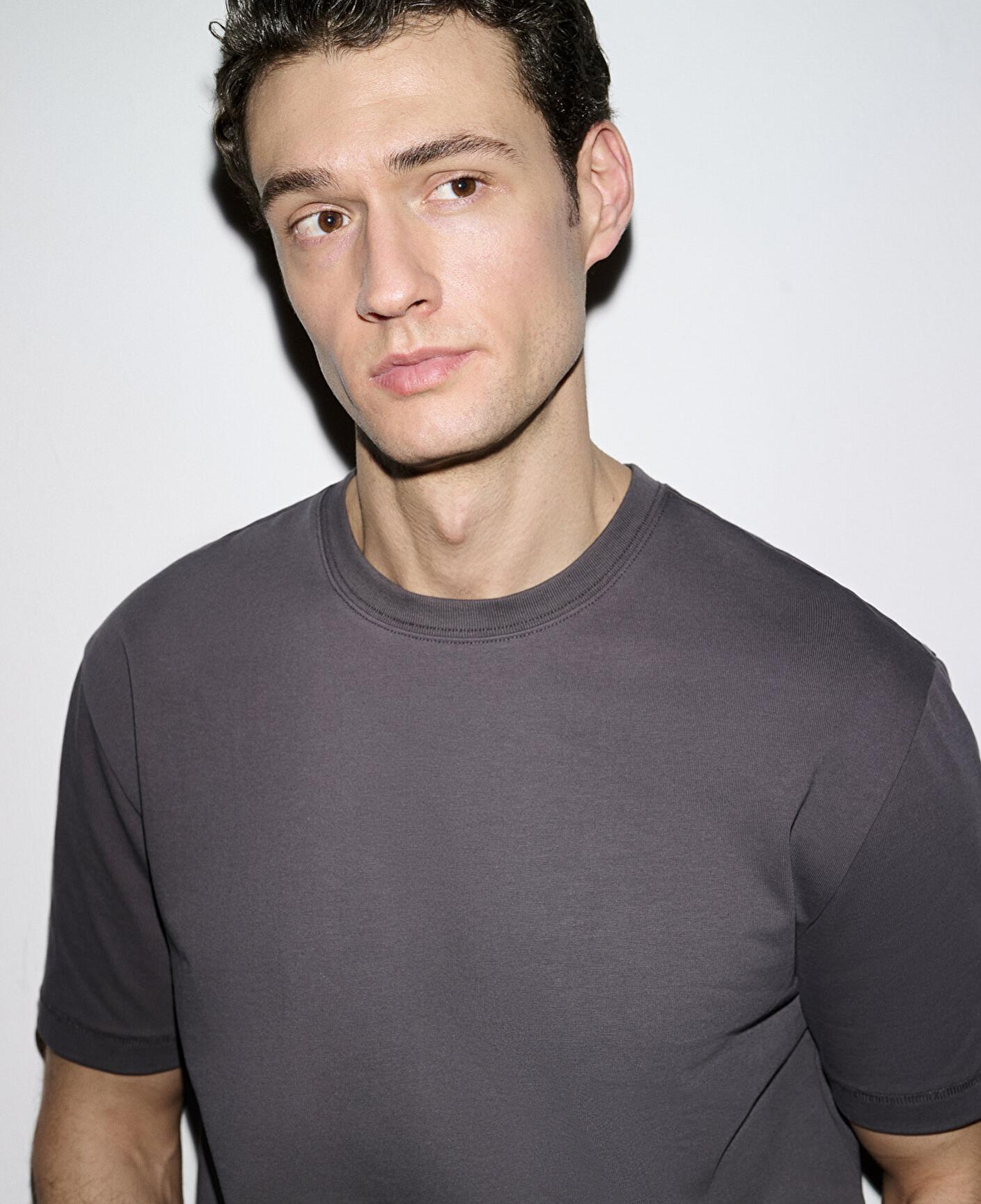 Mavi Gri Basic Tişört Loose Fit / Bol Rahat Kesim 0612269-70101