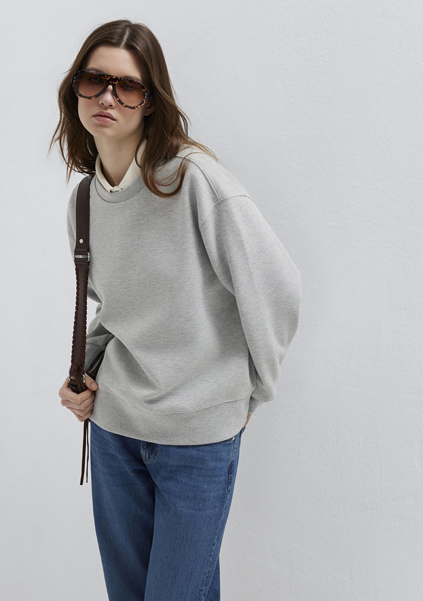 Mavi Bisiklet Yaka Gri Sweatshirt 1S10493-88468