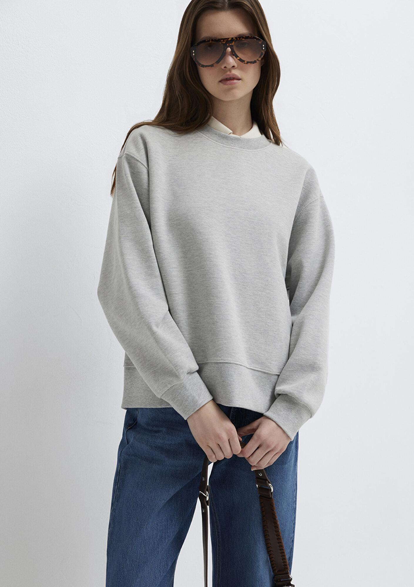 Mavi Bisiklet Yaka Gri Sweatshirt 1S10493-88468