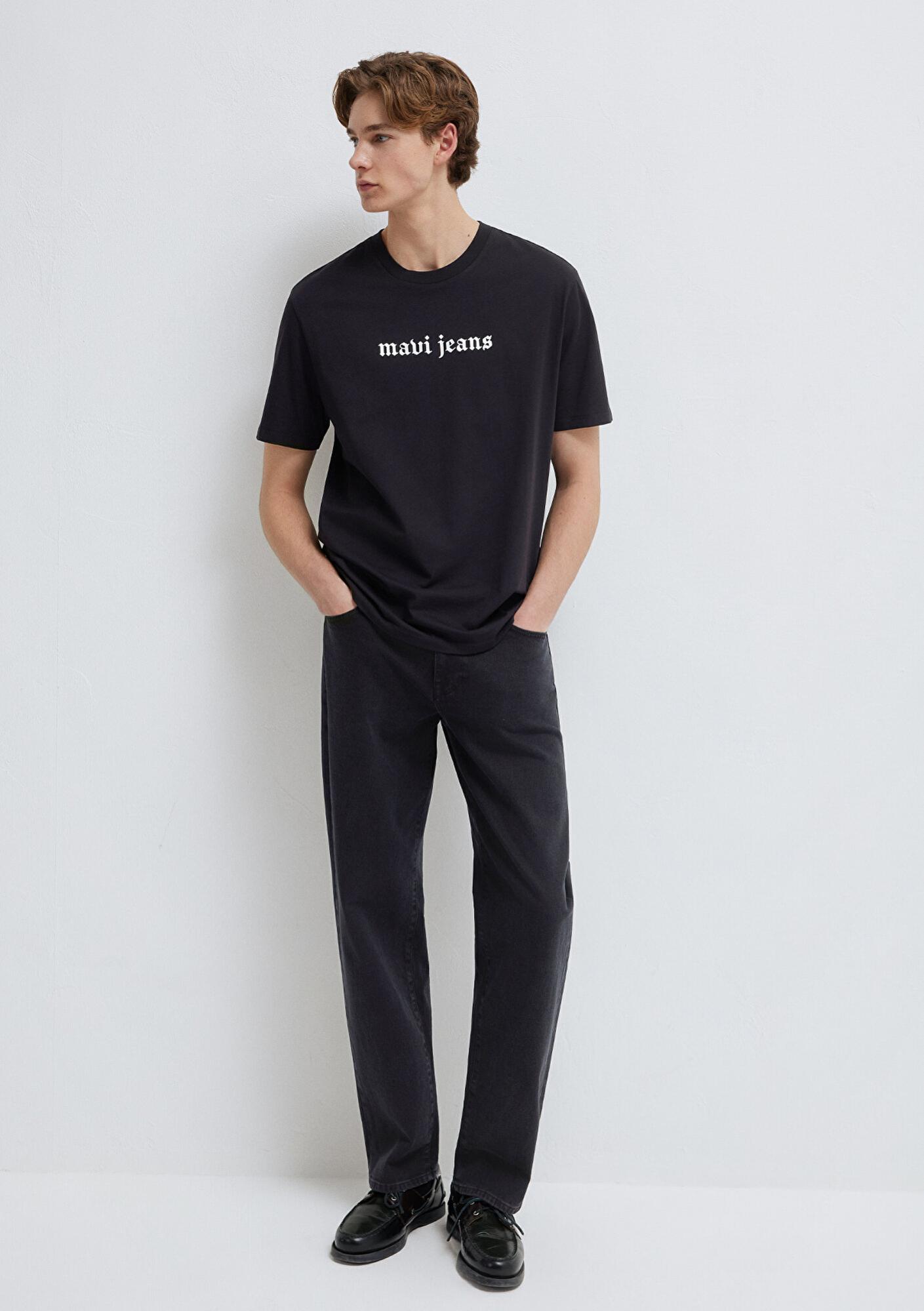 Mavi Mavi Jeans Baskılı Siyah Tişört Loose Fit / Bol Rahat Kesim 0613201-900