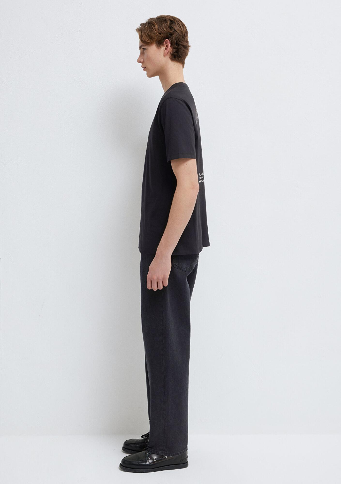 Mavi Mavi Jeans Baskılı Siyah Tişört Loose Fit / Bol Rahat Kesim 0613201-900