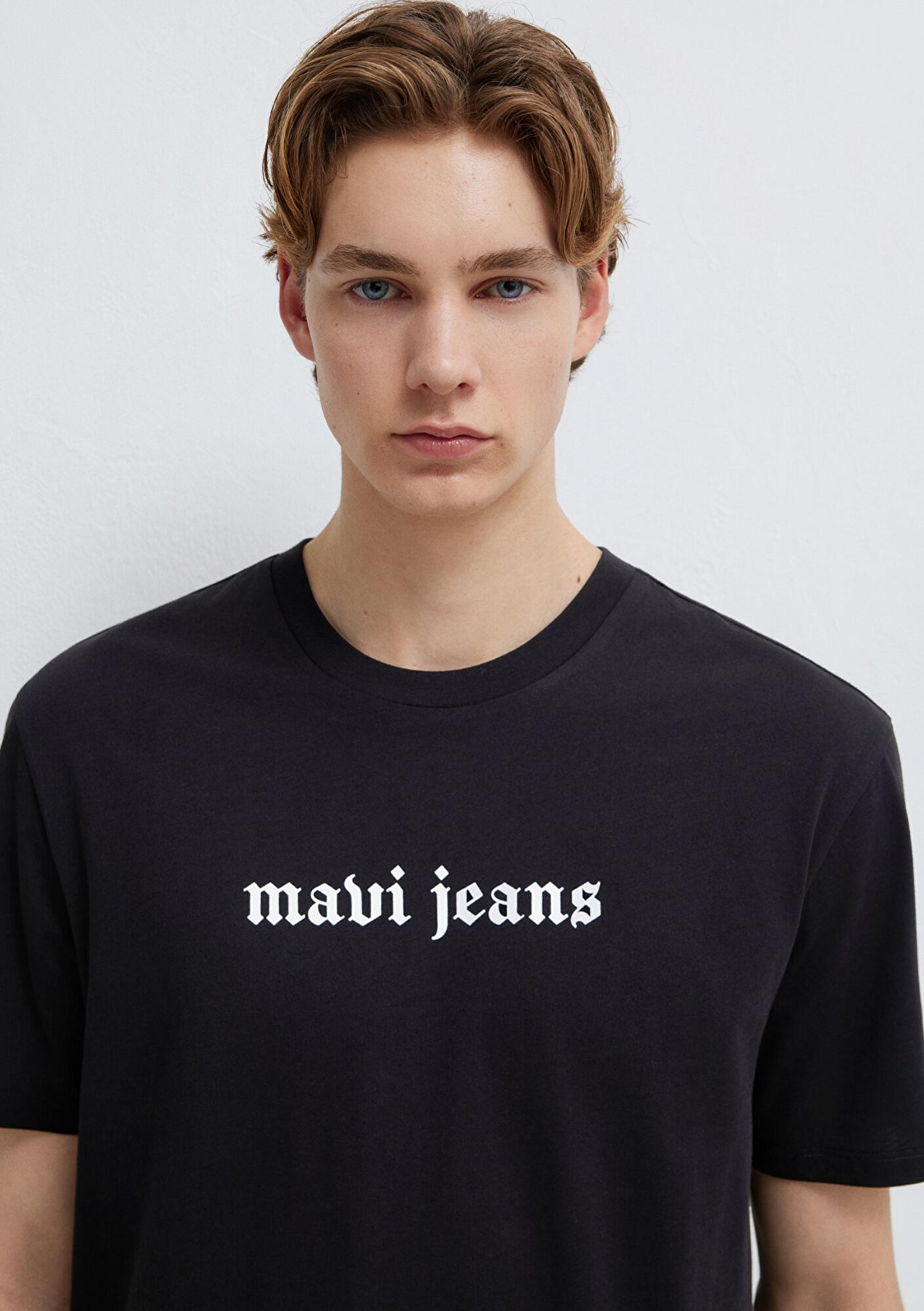 Mavi Mavi Jeans Baskılı Siyah Tişört Loose Fit / Bol Rahat Kesim 0613201-900