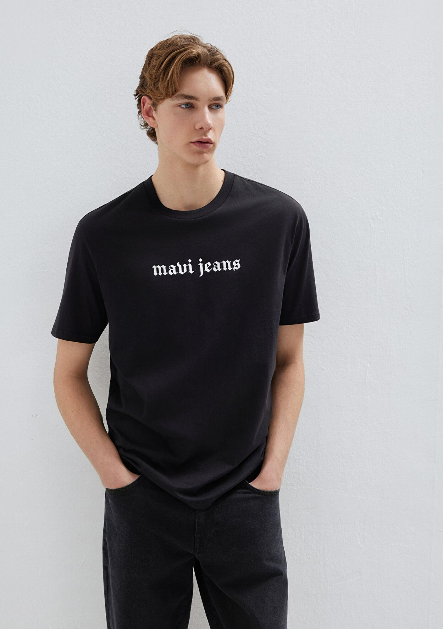 Mavi Mavi Jeans Baskılı Siyah Tişört Loose Fit / Bol Rahat Kesim 0613201-900